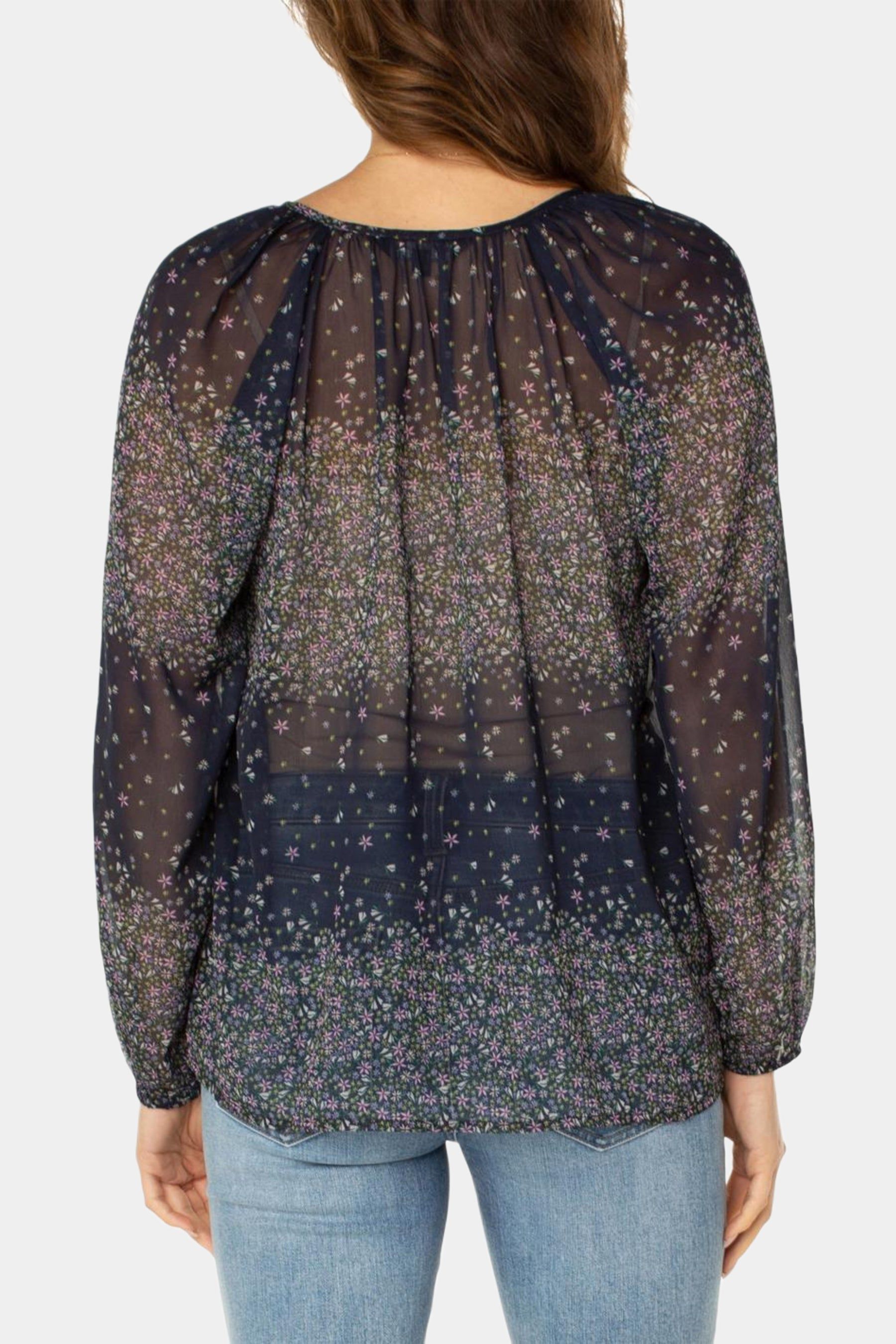 Long Sleeve Shirred Blouse sold by Lord & Taylor product image thumbnail 5