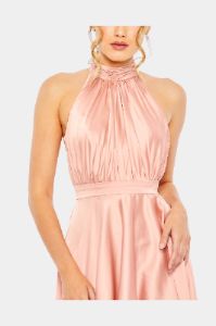 High Neck Satin High Low Gown sold by Lord & Taylor
