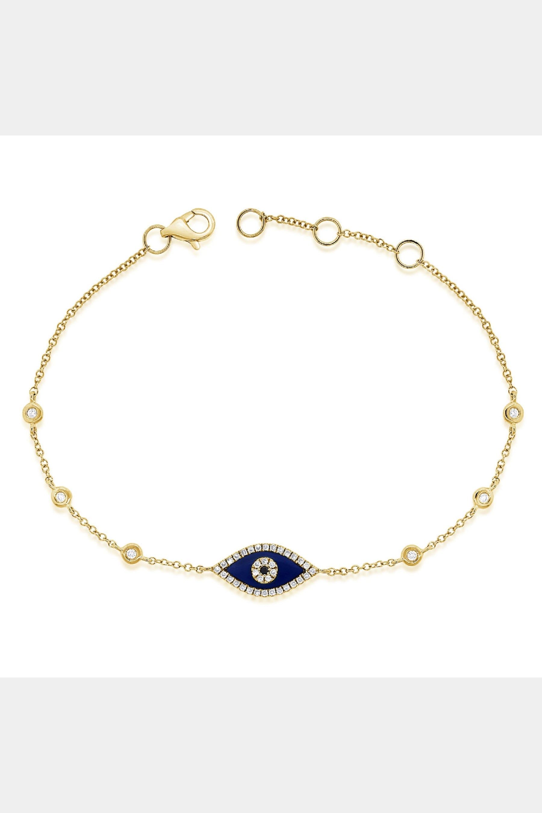 14K Gold and Diamond Evil Eye Bracelet sold by Lord & Taylor