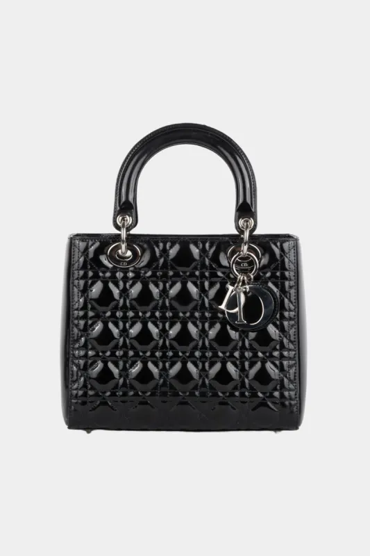 Lady Dior SHW Patent Medium Cannage Shoulder Bag sold by Lord & Taylor