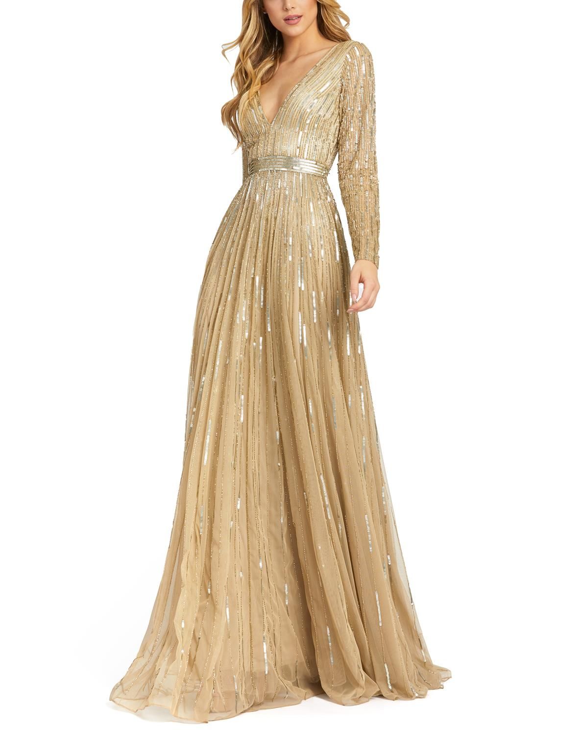 Long Sleeve A-Line Gown sold by Lord & Taylor