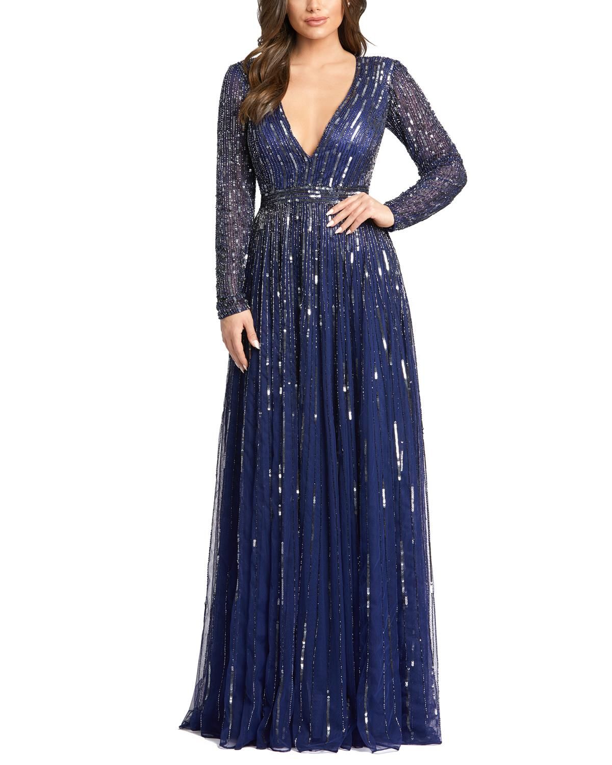 Long Sleeve A-Line Gown sold by Lord & Taylor product image thumbnail 5