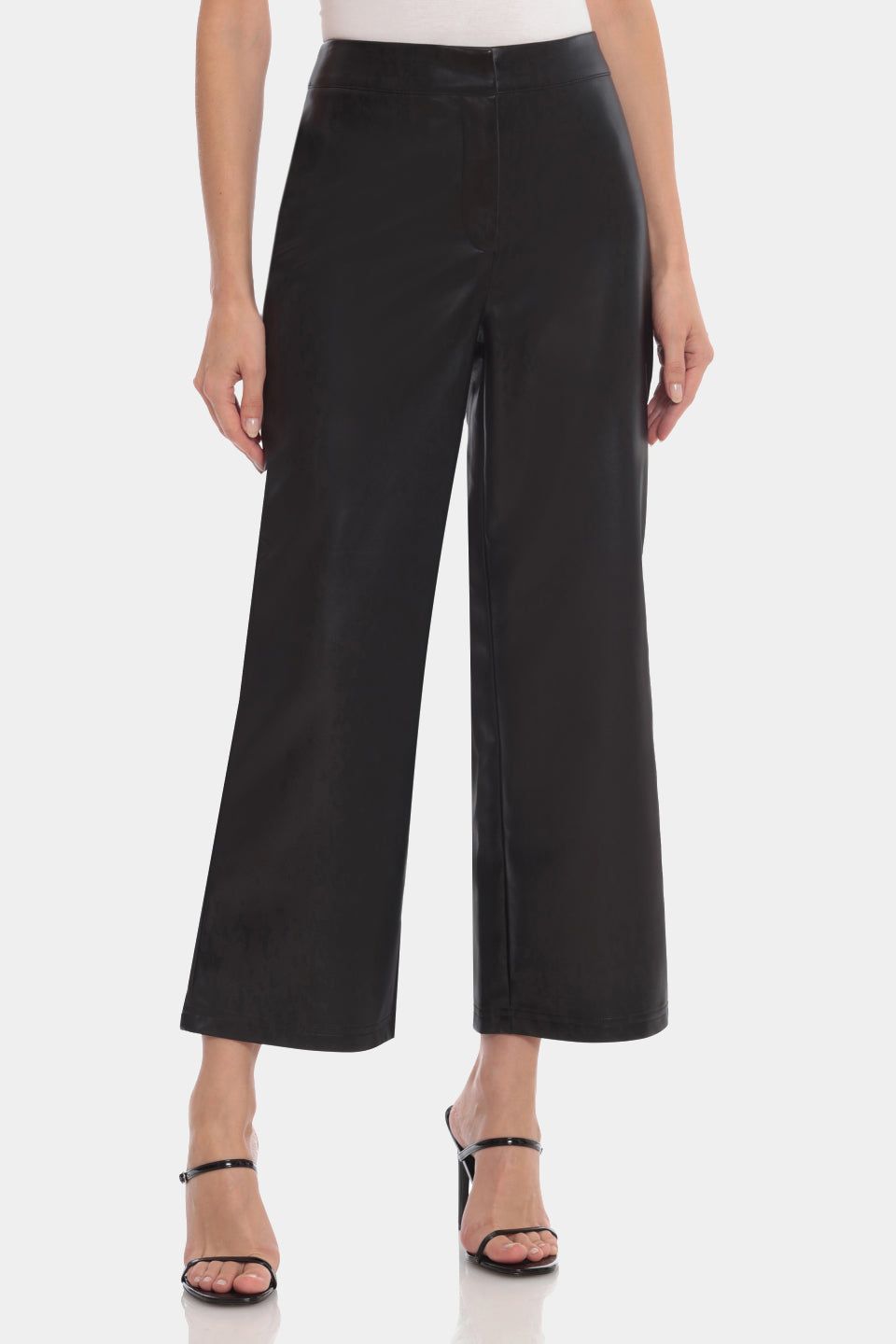 Faux Leather High Waisted Cropped Straight Leg Trouser sold by Lord & Taylor product image thumbnail 10