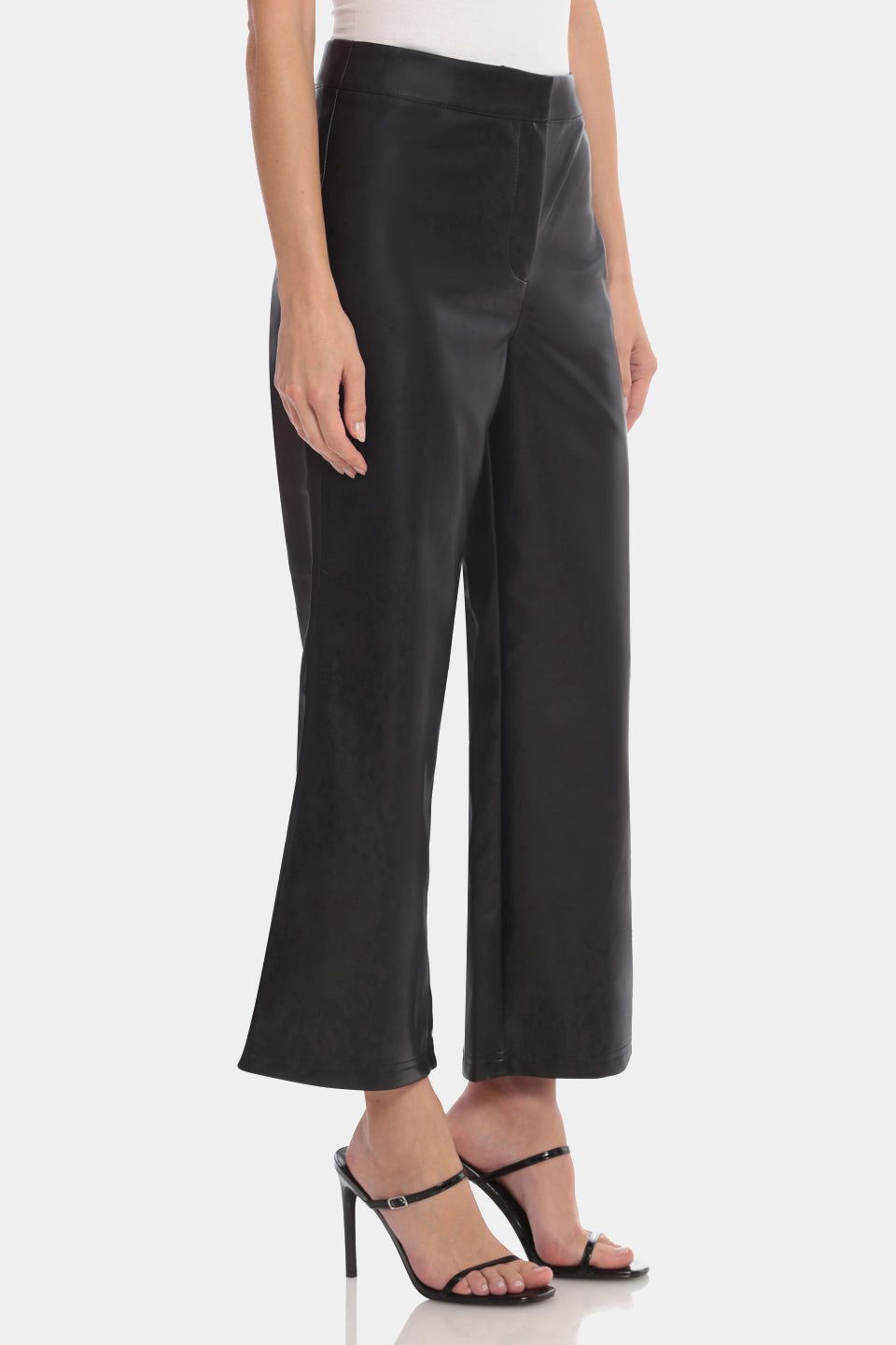 Faux Leather High Waisted Cropped Straight Leg Trouser sold by Lord & Taylor product image thumbnail 12
