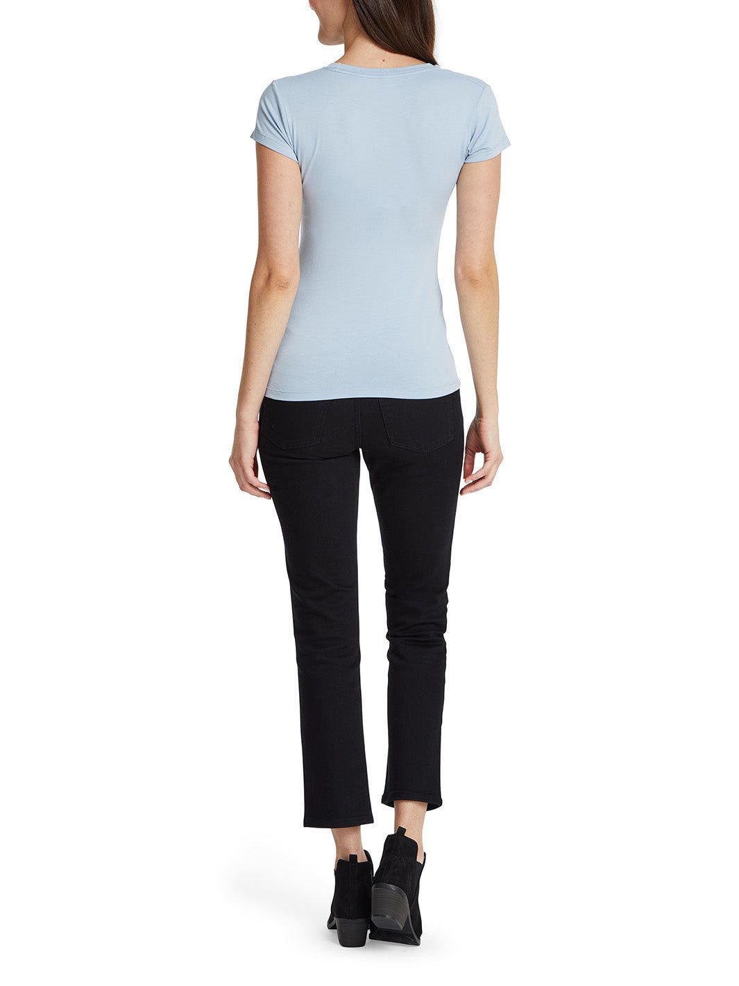 Bebe Dusty Blue Foil Logo Graphic Tee sold by Lord & Taylor product image thumbnail 2