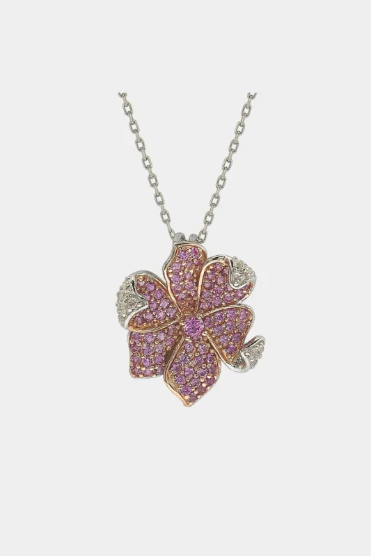 Sapphire and Diamond Accent Petite Flower Pendant sold by Lord & Taylor