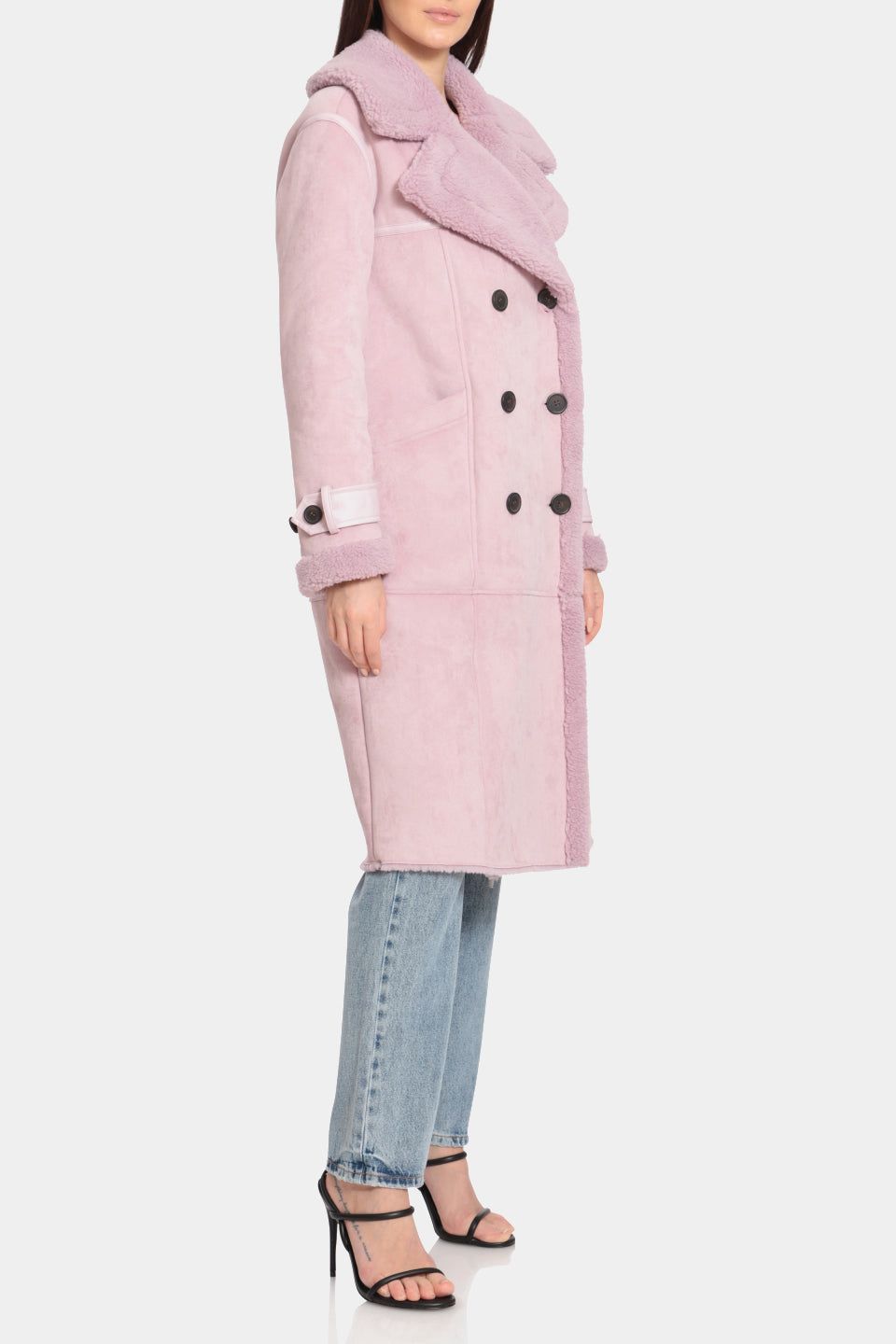 Double Breasted Faux Shearling Coat sold by Lord & Taylor product image thumbnail 2