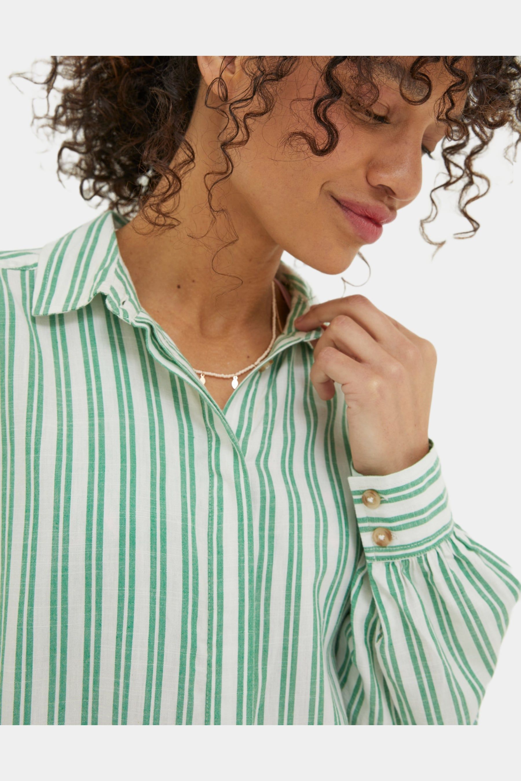 Billie Stripe Longline Shirt sold by Lord & Taylor product image thumbnail 4