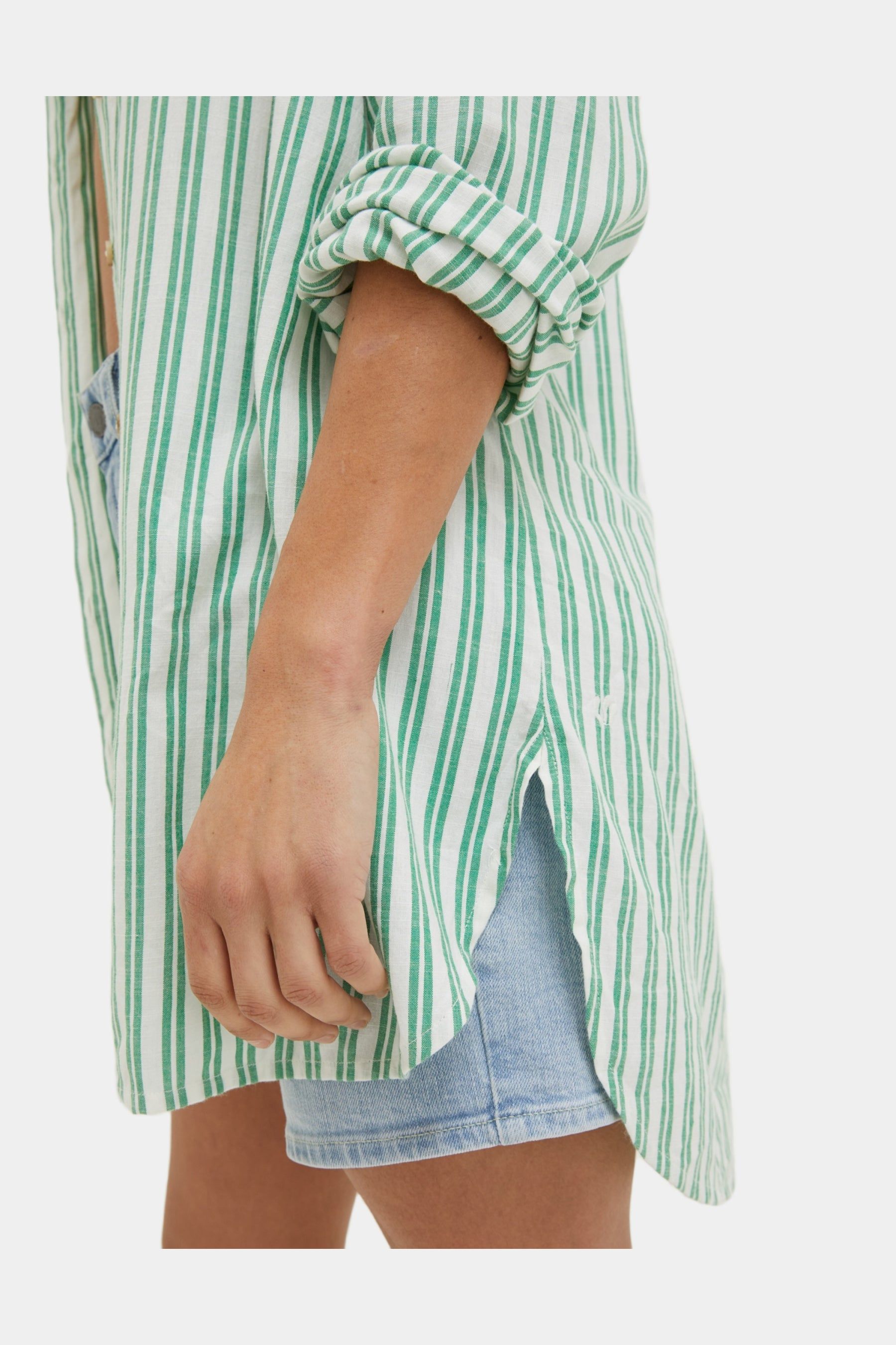 Billie Stripe Longline Shirt sold by Lord & Taylor product image thumbnail 3