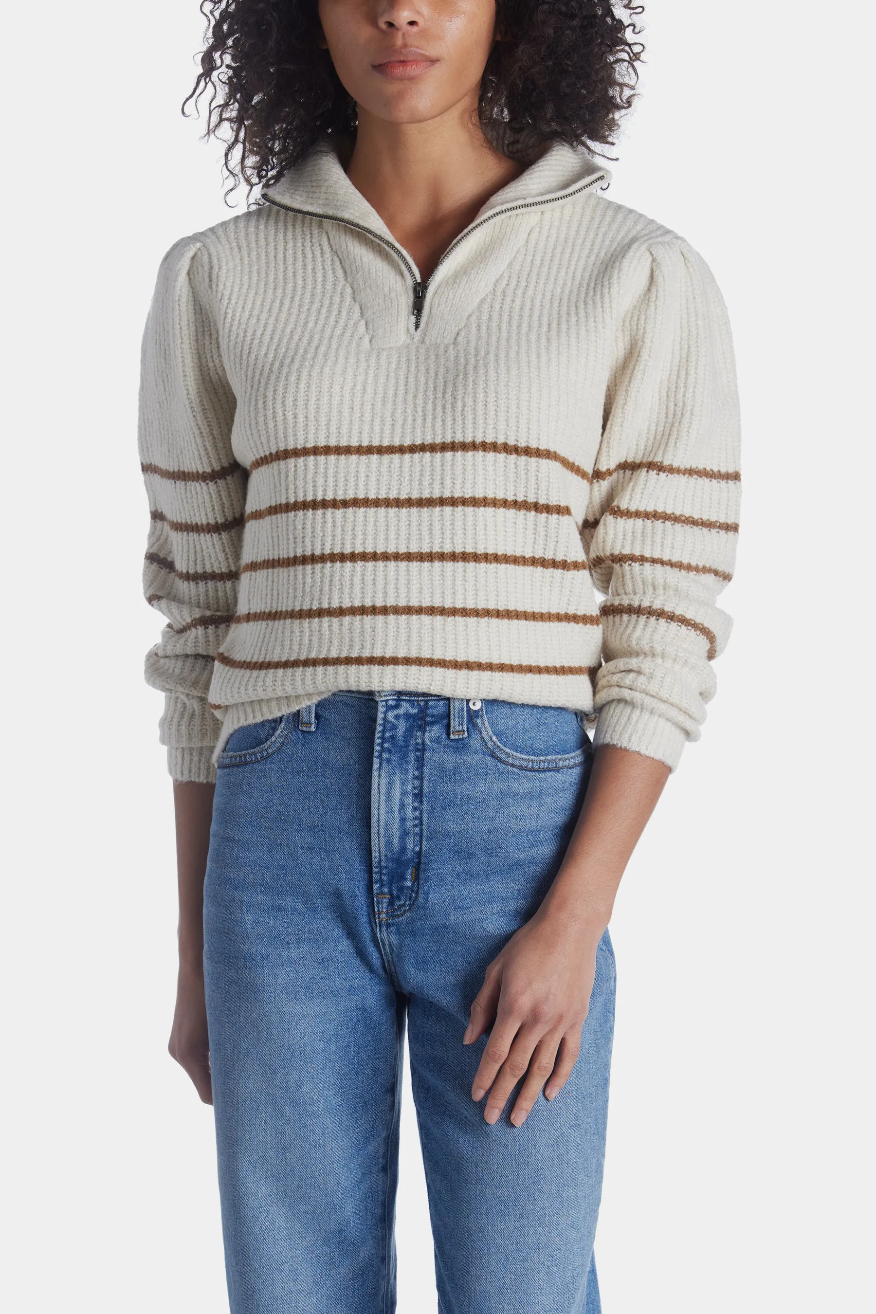 Quarter Zip Stripe Sweater sold by Lord & Taylor product image thumbnail 3