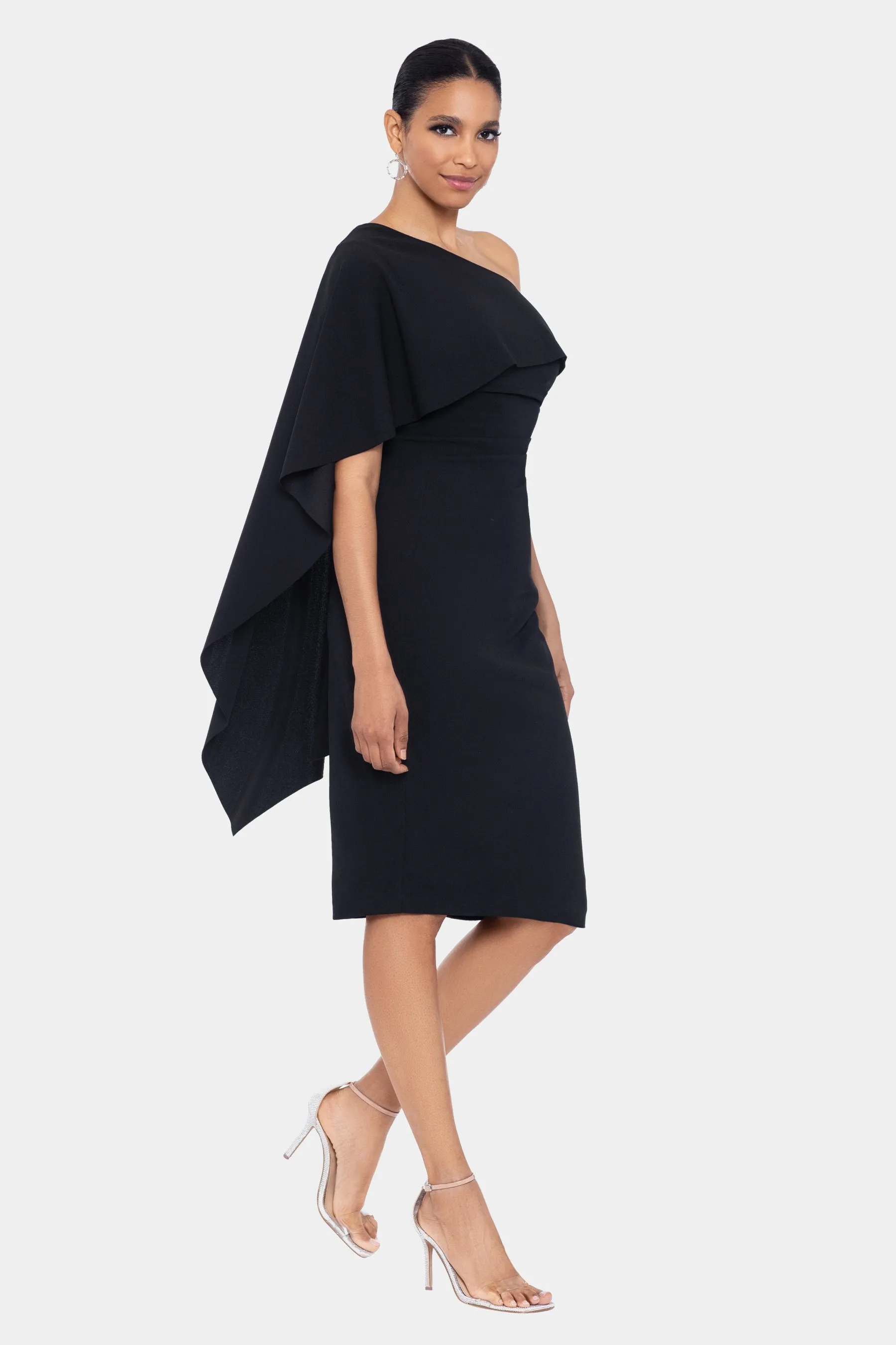 Scuba One Shoulder Cape Midi Dress sold by Lord & Taylor product image thumbnail 3
