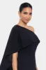 Scuba One Shoulder Cape Midi Dress sold by Lord & Taylor