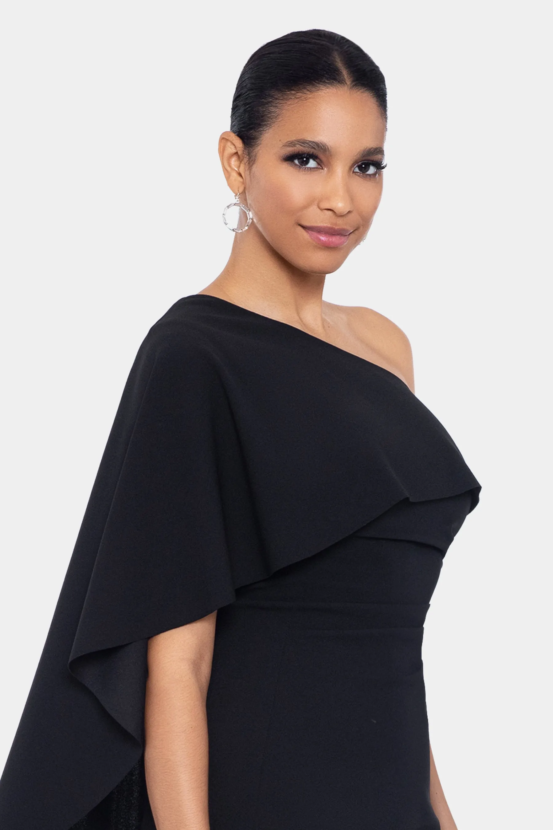 Scuba One Shoulder Cape Midi Dress sold by Lord & Taylor product image thumbnail 4