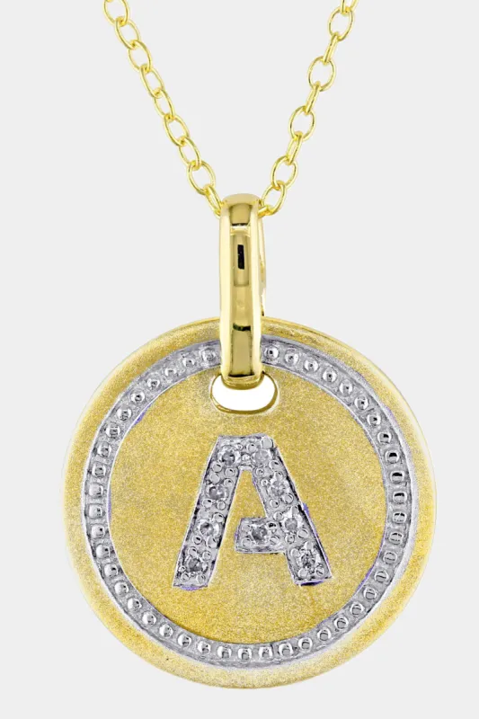 Initial A Diamond Accent Circle Necklace sold by Lord & Taylor