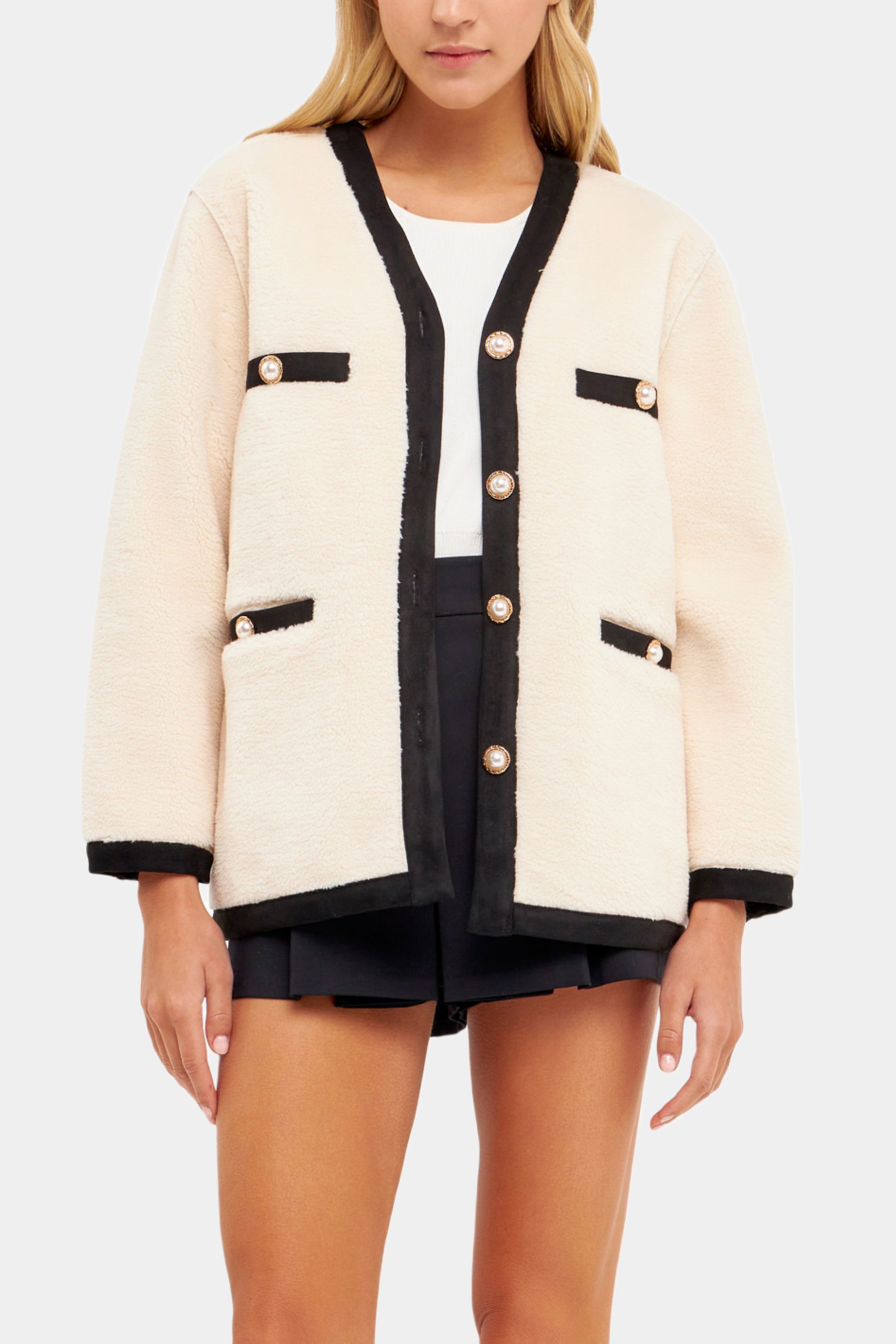 Shearling Buttoned Jacket sold by Lord & Taylor product image thumbnail 5