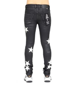 Rocker Destructed Slim Jeans with Logo Belt sold by Lord & Taylor