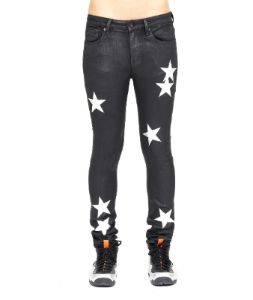 Rocker Destructed Slim Jeans with Logo Belt sold by Lord & Taylor