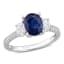 Oval Cut Sapphire and Diamond 3-Stone Ring in 14k White Gold sold by Lord & Taylor product image thumbnail 6