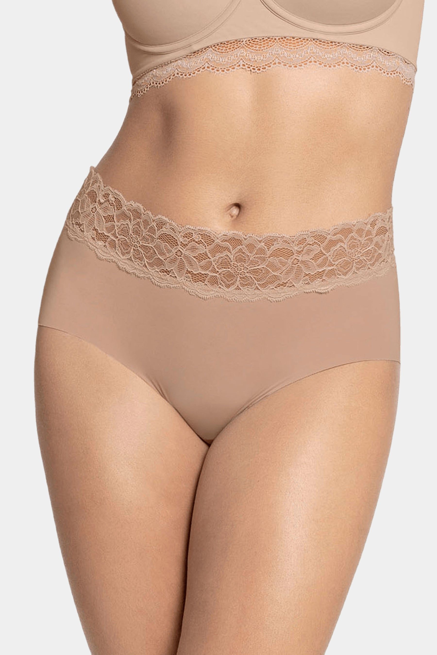 Ultra Light Lace Trim Hipster Panty sold by Lord & Taylor