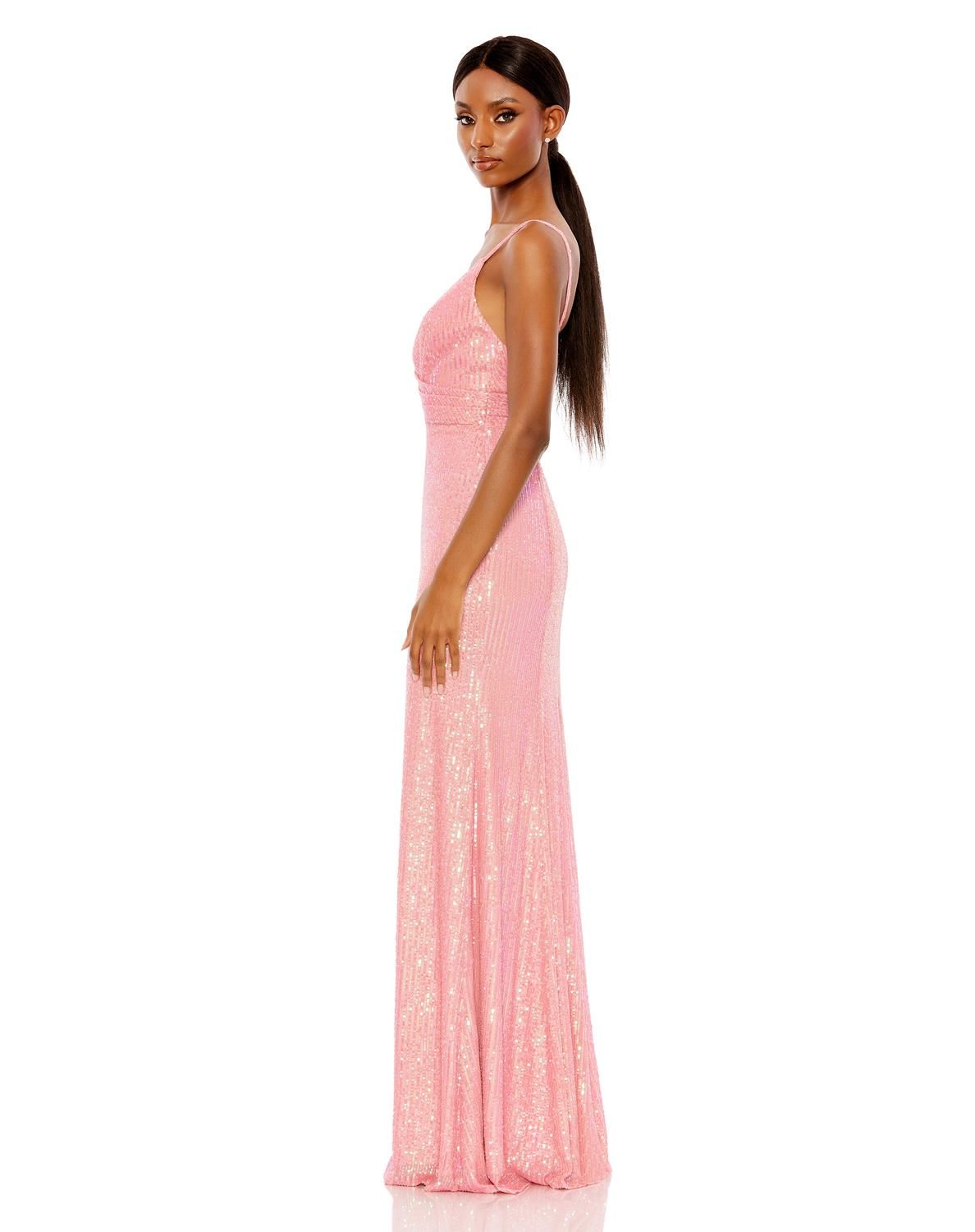 Sequined Draped V Neck Gown sold by Lord & Taylor product image thumbnail 2