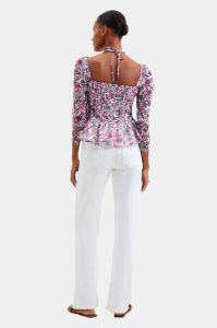 Mid Sleeve Halter Peplum Top sold by Lord & Taylor