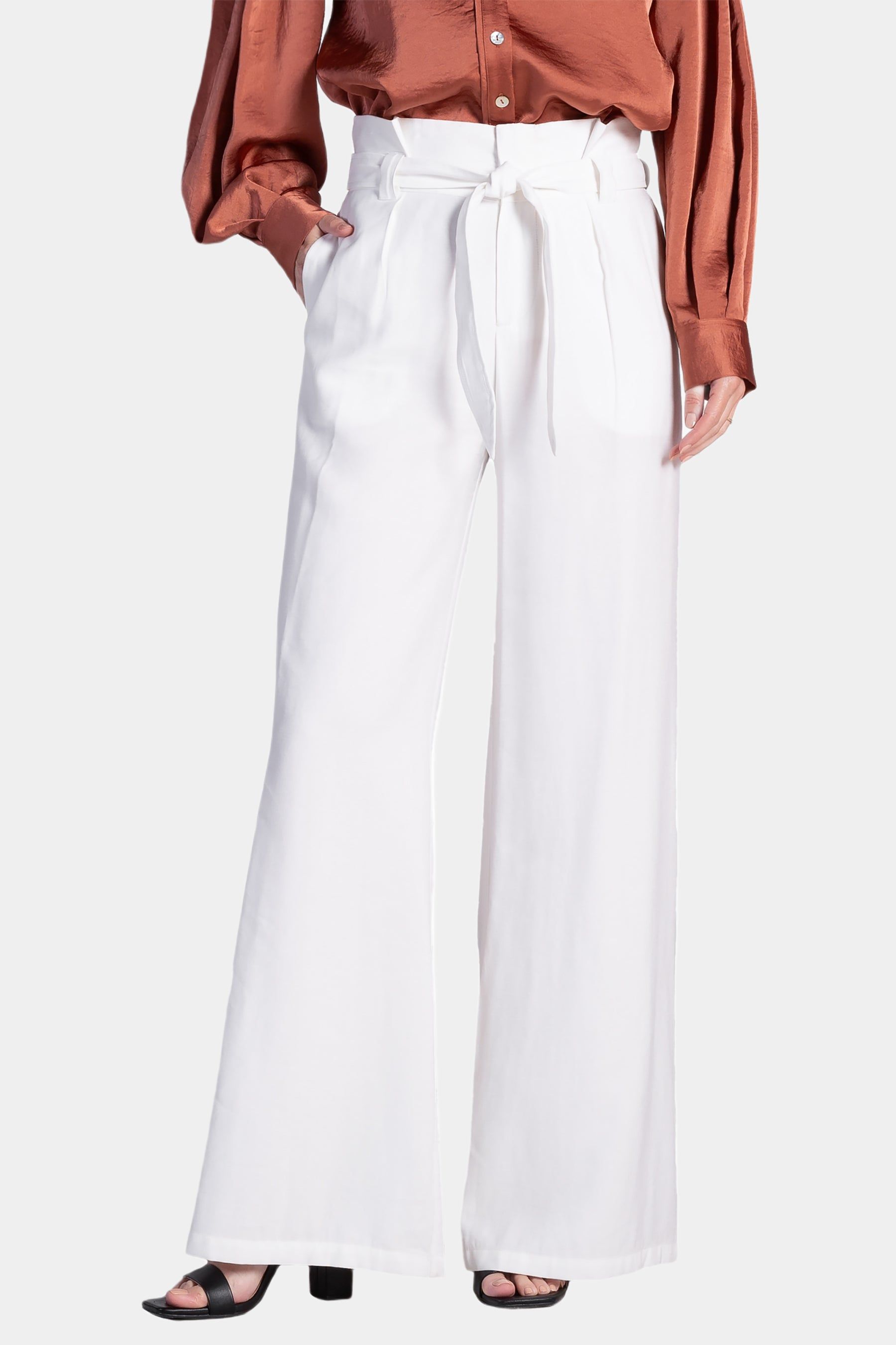 High Waist Paper Bag Wide Leg Pant sold by Lord & Taylor