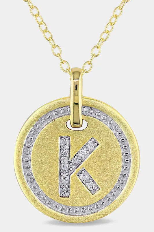 Initial K Diamond Accent Circle Necklace sold by Lord & Taylor