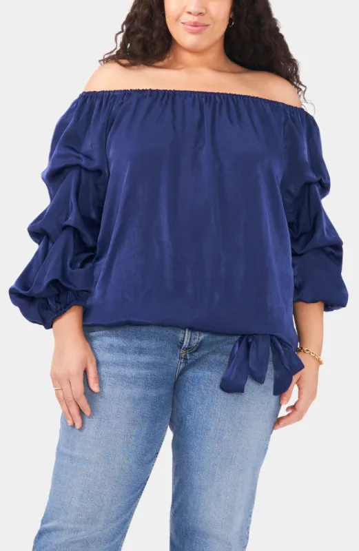Off Shoulder Balloon Sleeve Top sold by Lord & Taylor