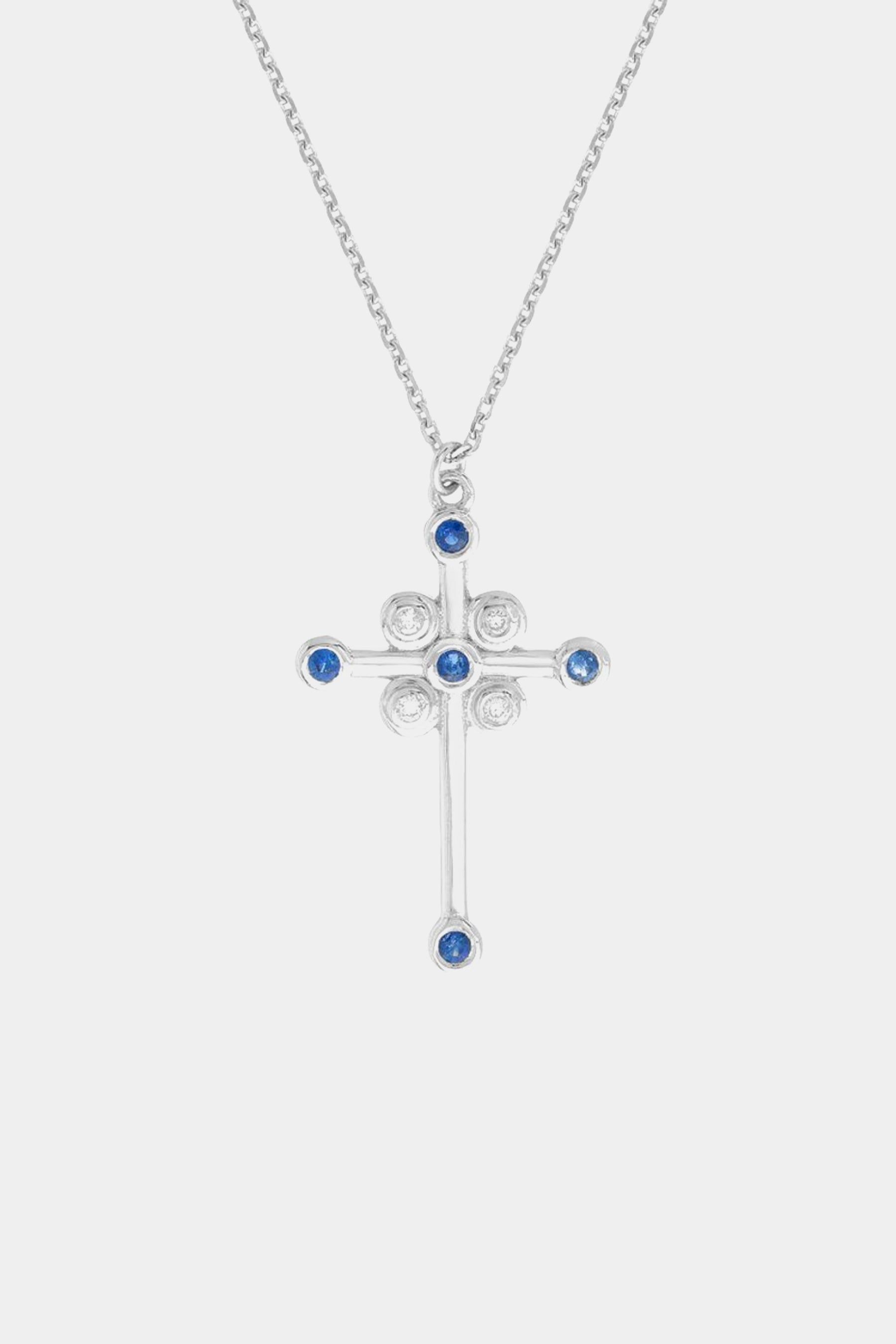 Diamond & Sapphire Cross Necklace sold by Lord & Taylor