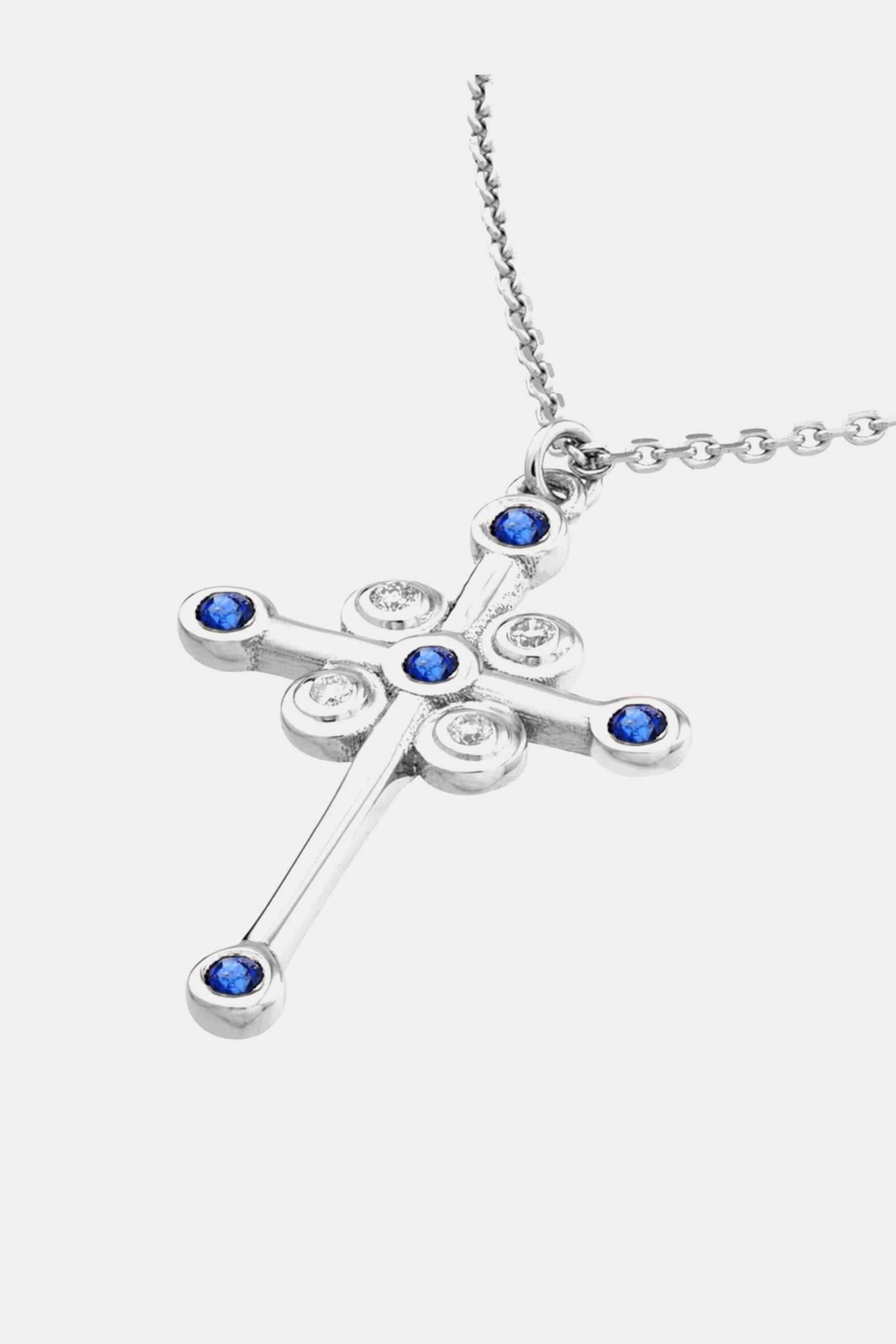Diamond & Sapphire Cross Necklace sold by Lord & Taylor product image thumbnail 2