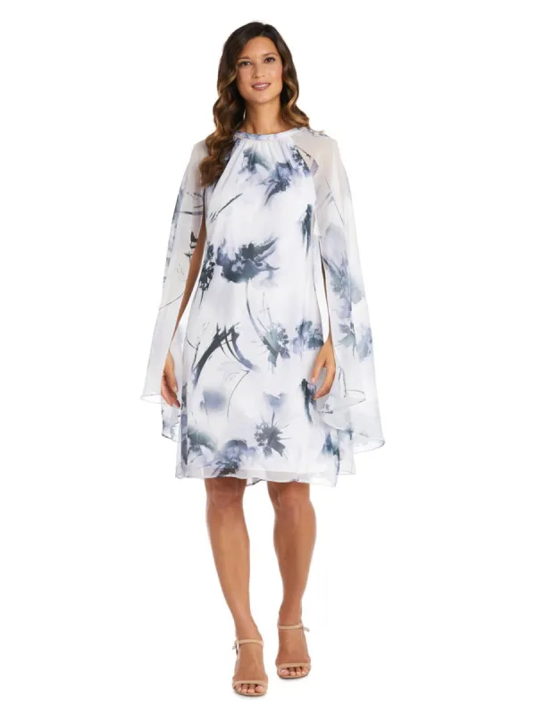 Chiffon Cape Dress with Rhinestone Detail sold by Lord & Taylor