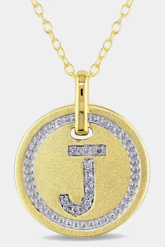 Initial J Diamond Accent Circle Necklace sold by Lord & Taylor