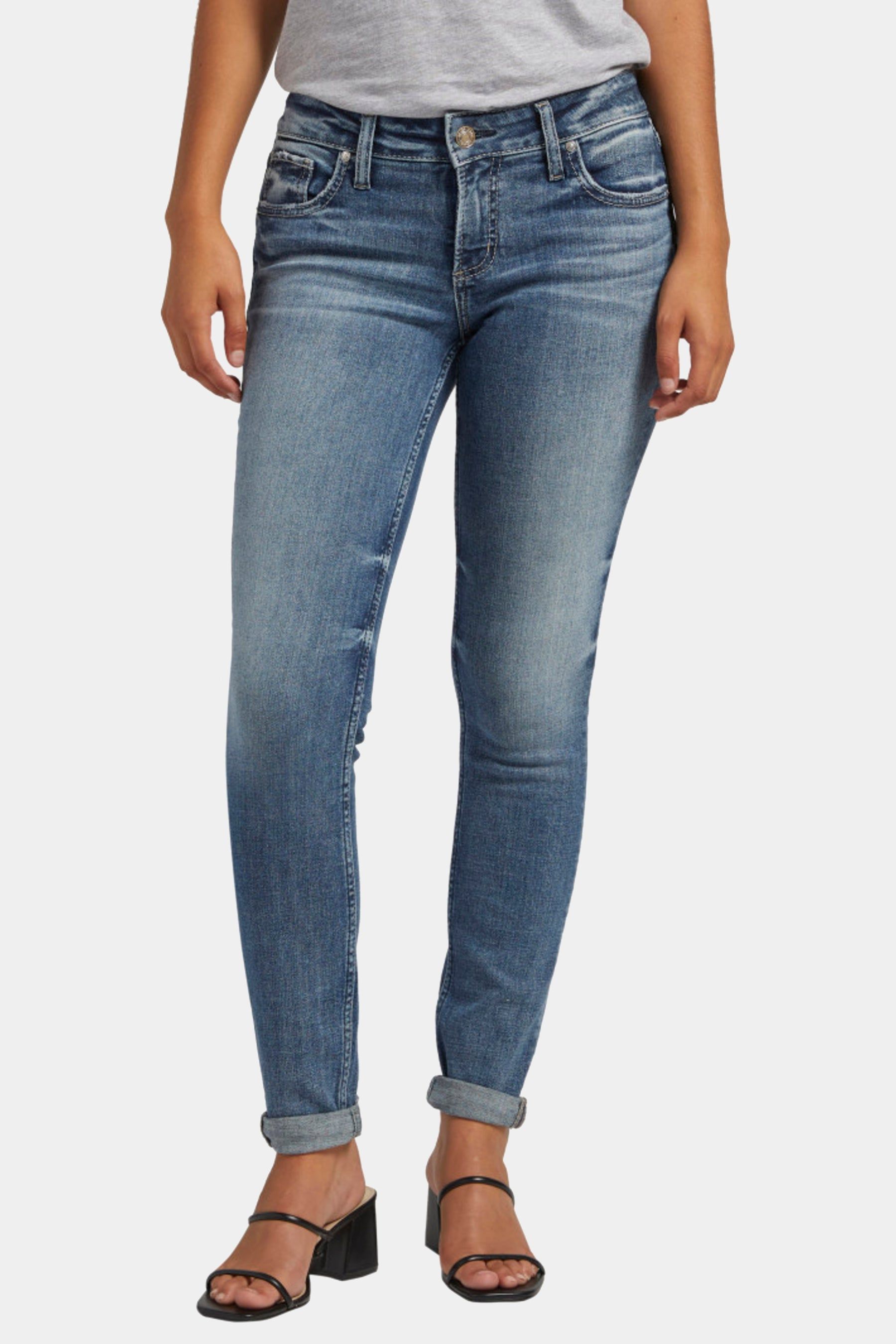 Girlfriend Mid-Rise Slim Leg Jeans sold by Lord & Taylor