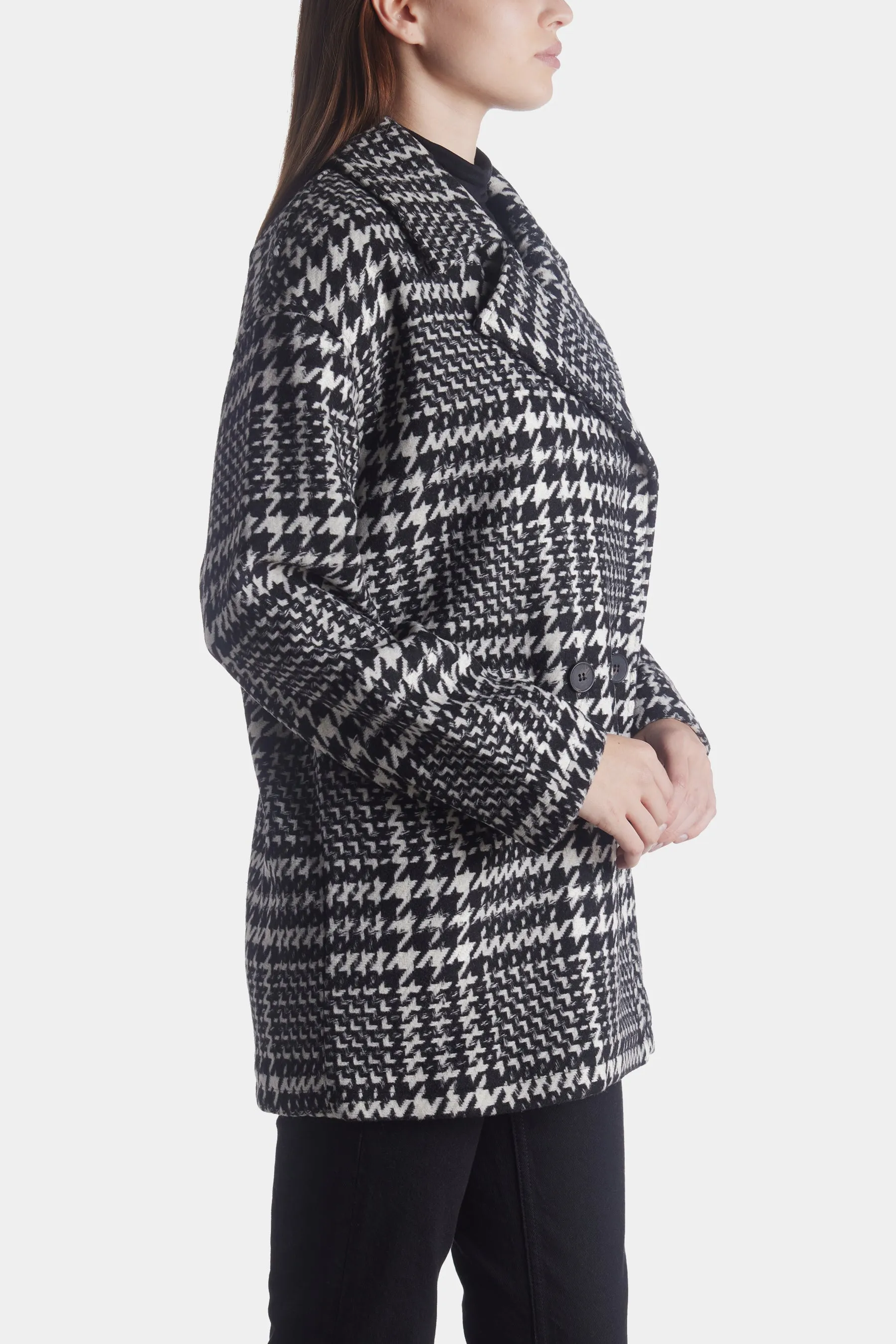 Oversized Wool Blend Plaid Houndstooth Coat sold by Lord & Taylor product image thumbnail 5
