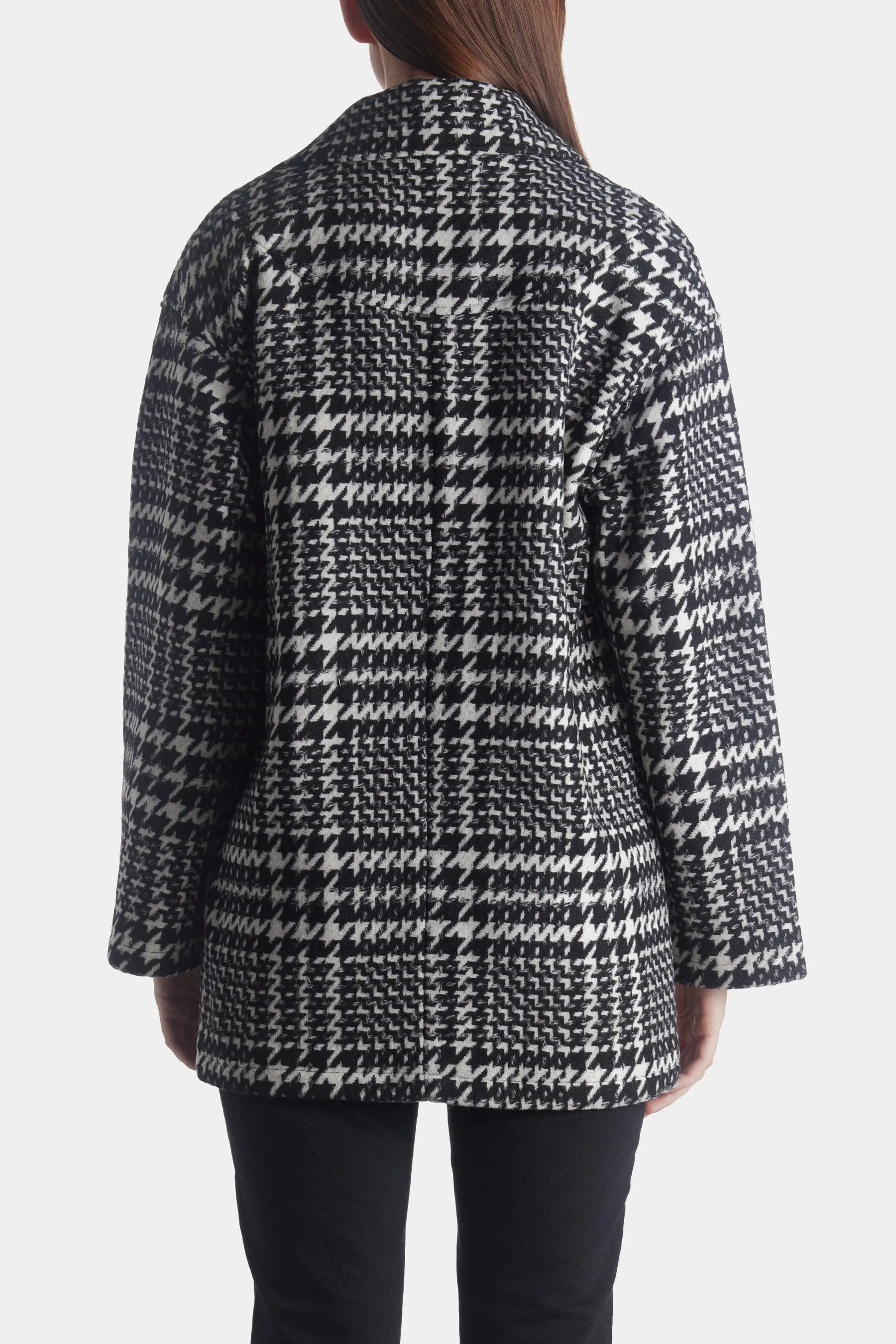 Oversized Wool Blend Plaid Houndstooth Coat sold by Lord & Taylor product image thumbnail 2