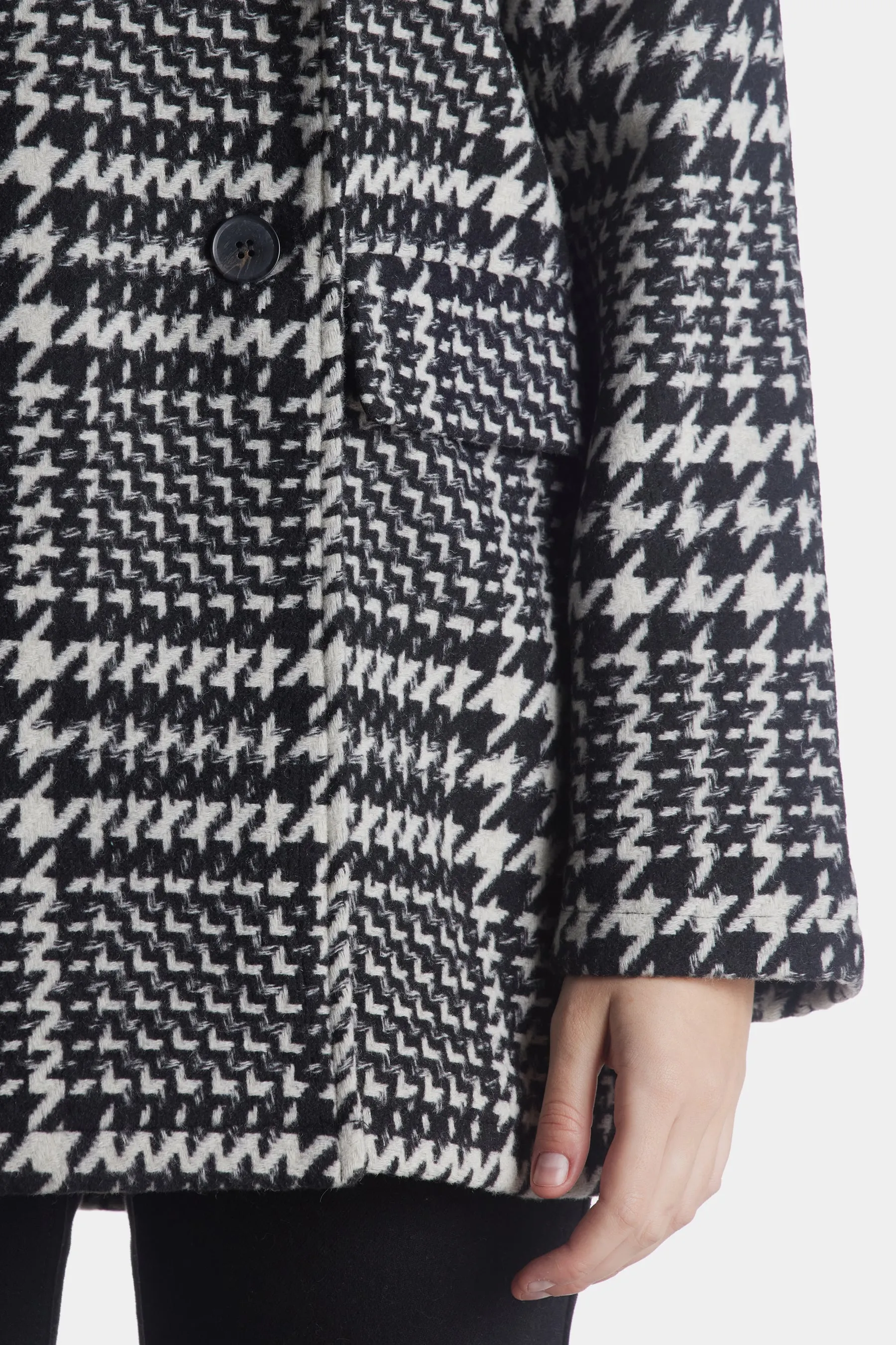 Oversized Wool Blend Plaid Houndstooth Coat sold by Lord & Taylor product image thumbnail 3