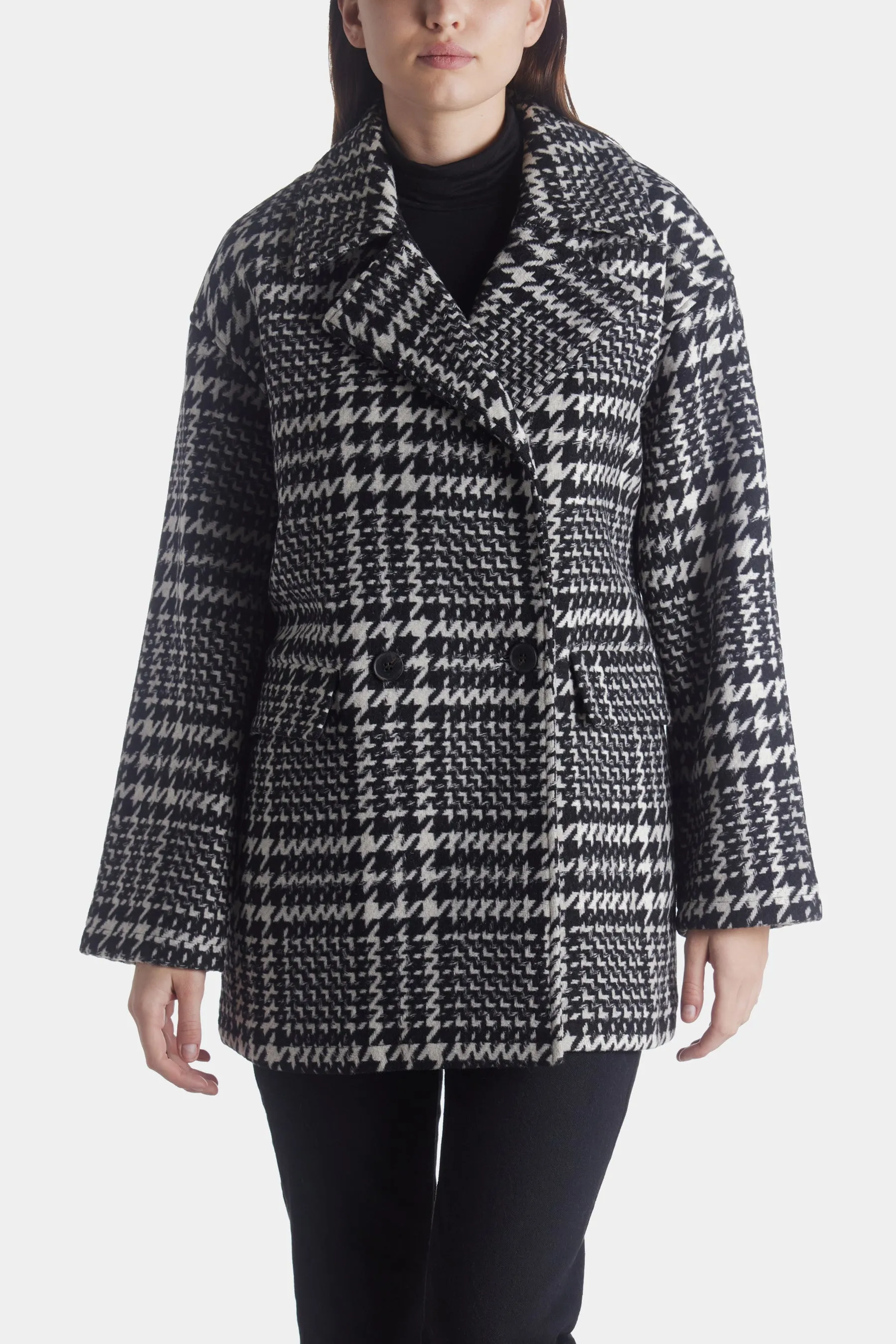 Oversized Wool Blend Plaid Houndstooth Coat sold by Lord & Taylor