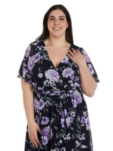 Puff Print Power Mesh High-Low Dress sold by Lord & Taylor