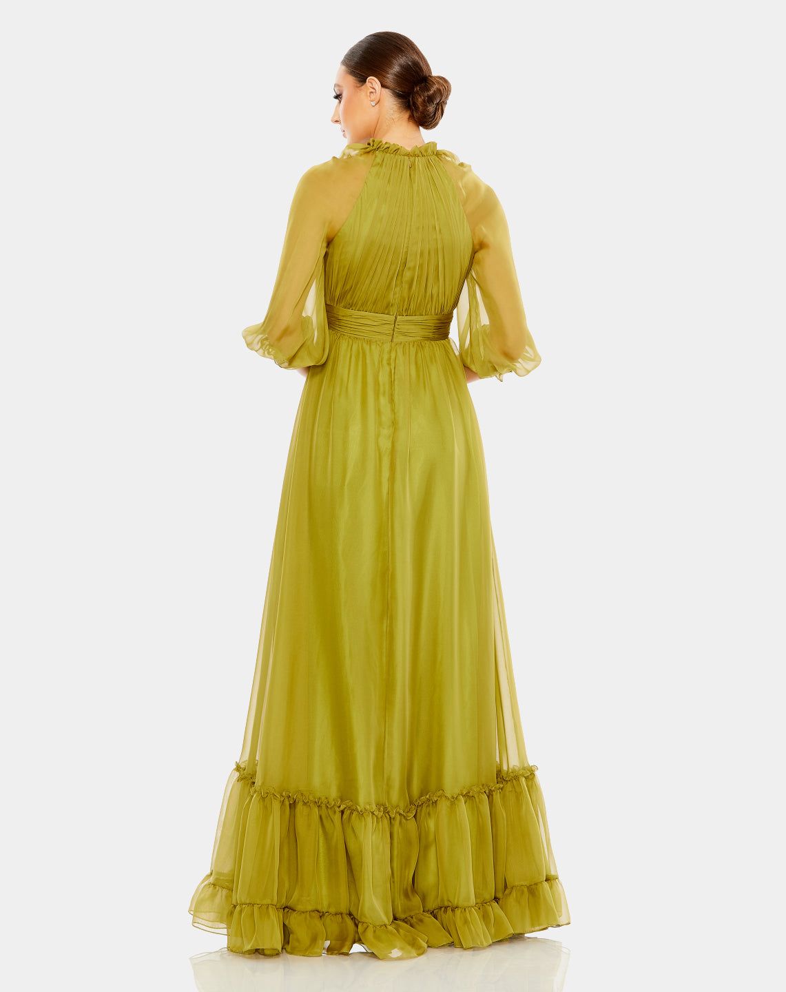 Chiffon Ruched Illusion Ruffled Gown sold by Lord & Taylor product image thumbnail 5