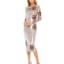 Sequin Asymmetrical Floral Long Sleeve Midi Dress sold by Lord & Taylor product image thumbnail 3