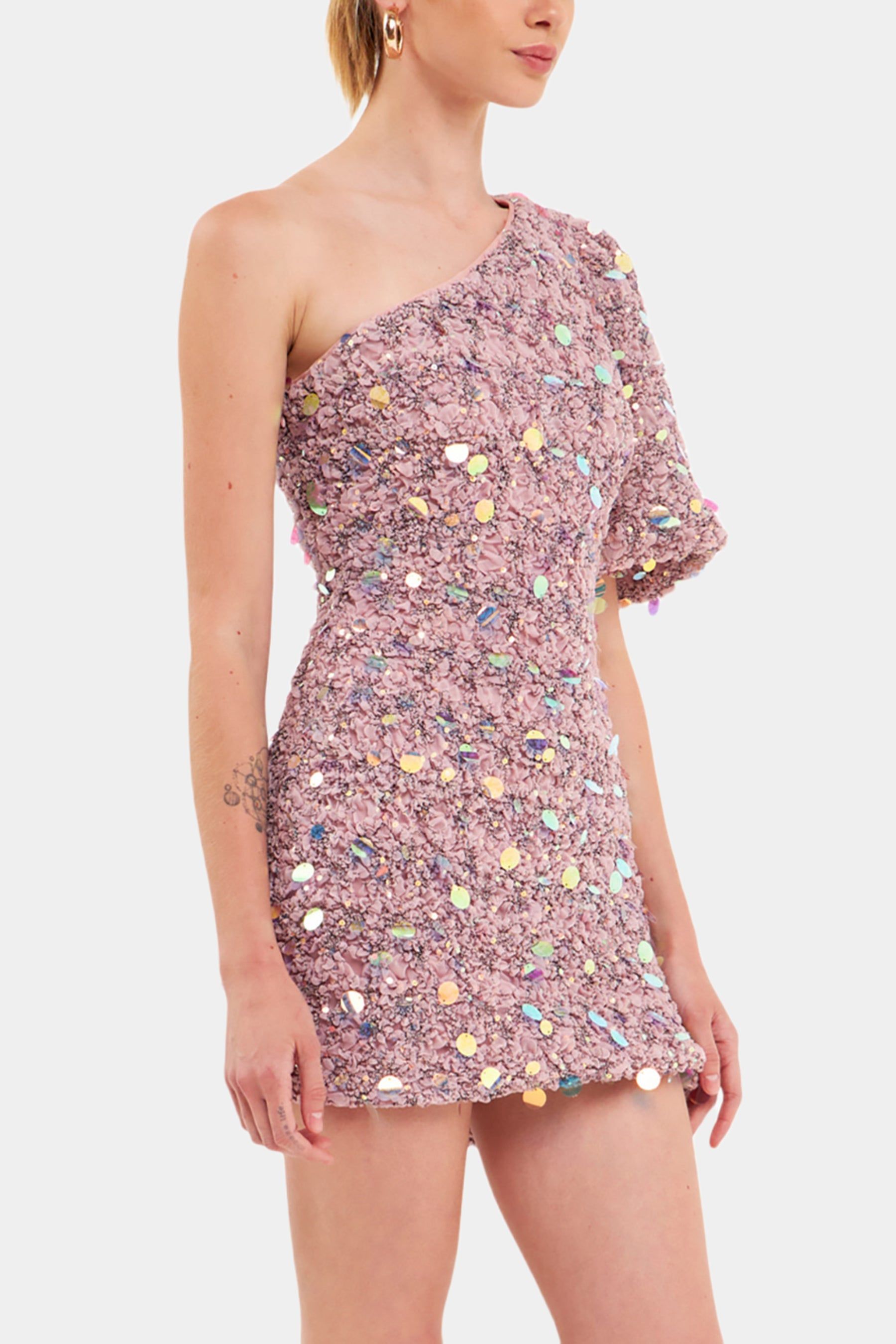 One Shoulder Sequin Mini Dress sold by Lord & Taylor product image thumbnail 4