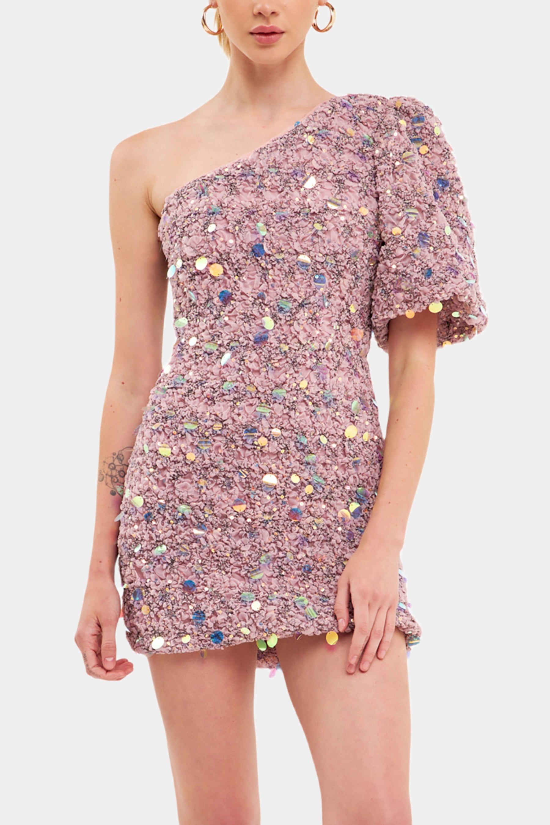 One Shoulder Sequin Mini Dress sold by Lord & Taylor