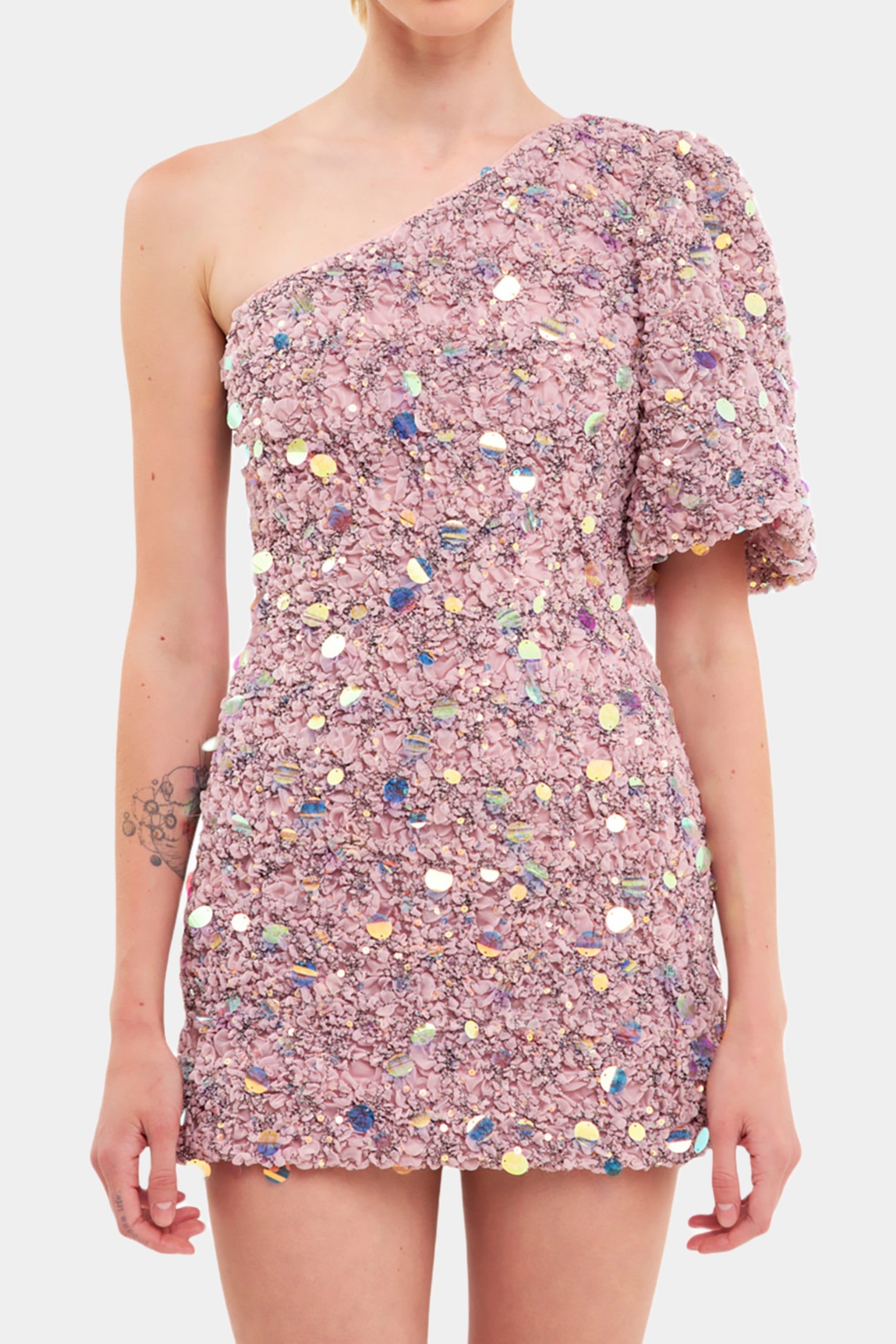 One Shoulder Sequin Mini Dress sold by Lord & Taylor product image thumbnail 2