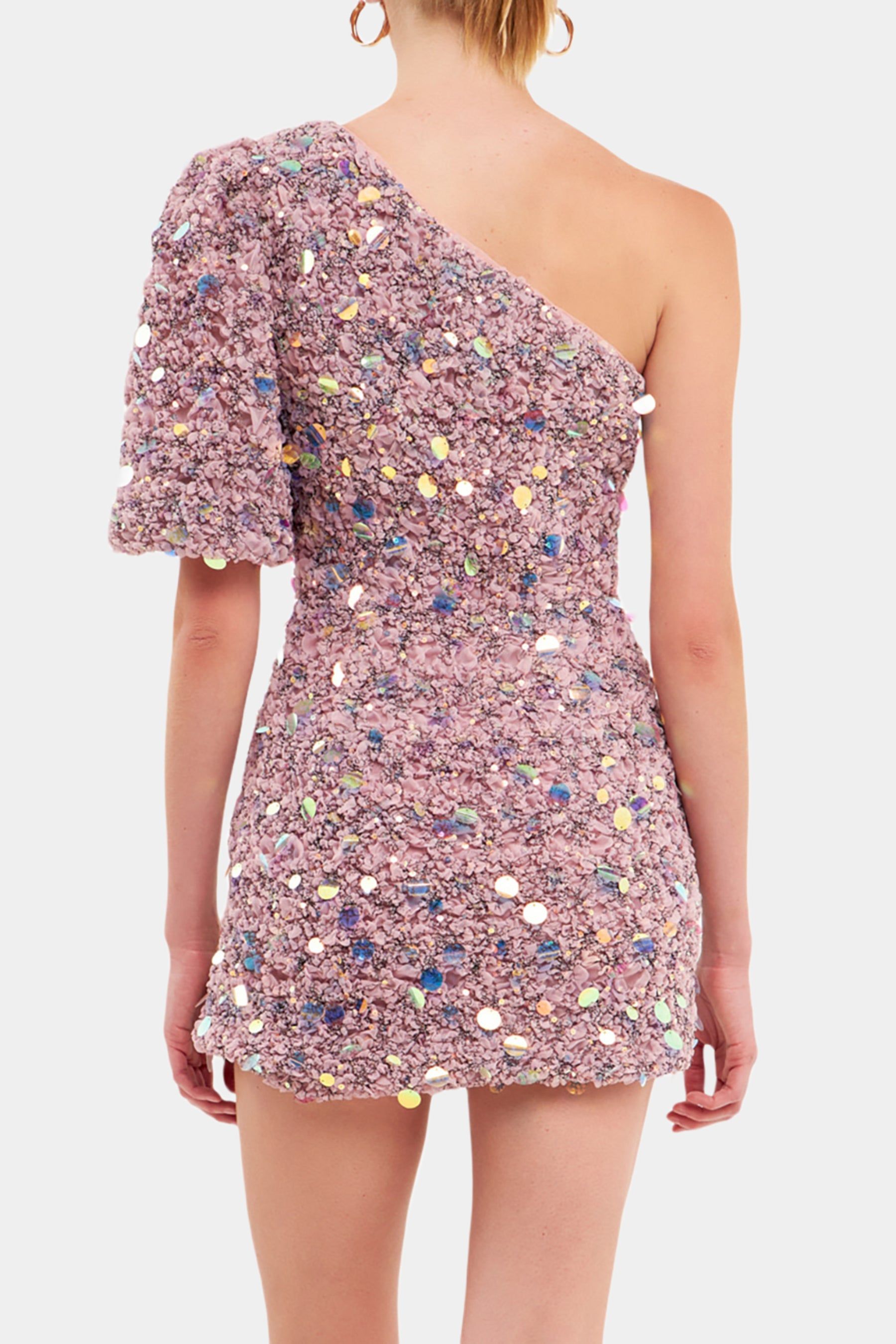 One Shoulder Sequin Mini Dress sold by Lord & Taylor product image thumbnail 3