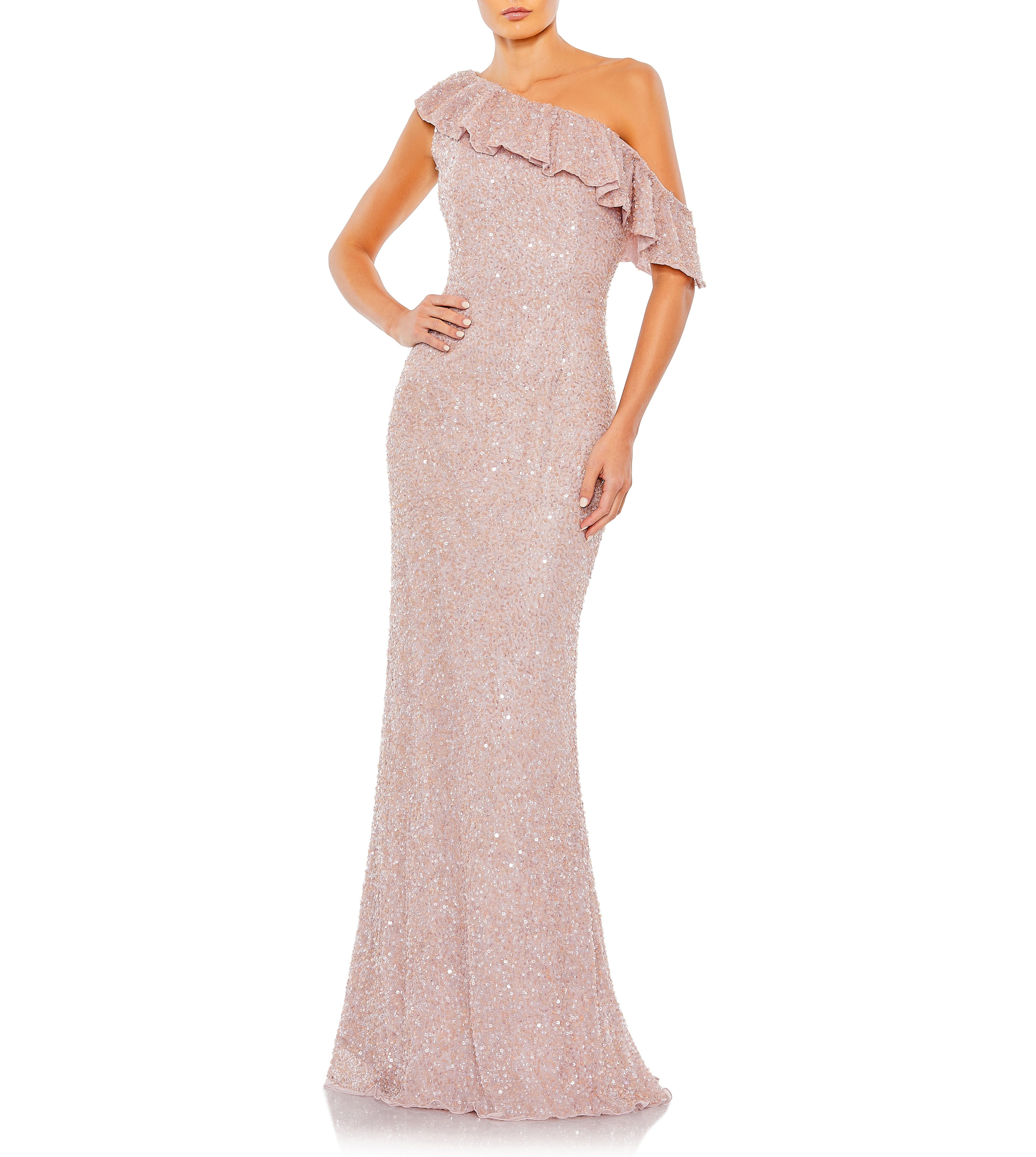 Sequined Drop Shoulder Trumpet Gown sold by Lord & Taylor product image thumbnail 11
