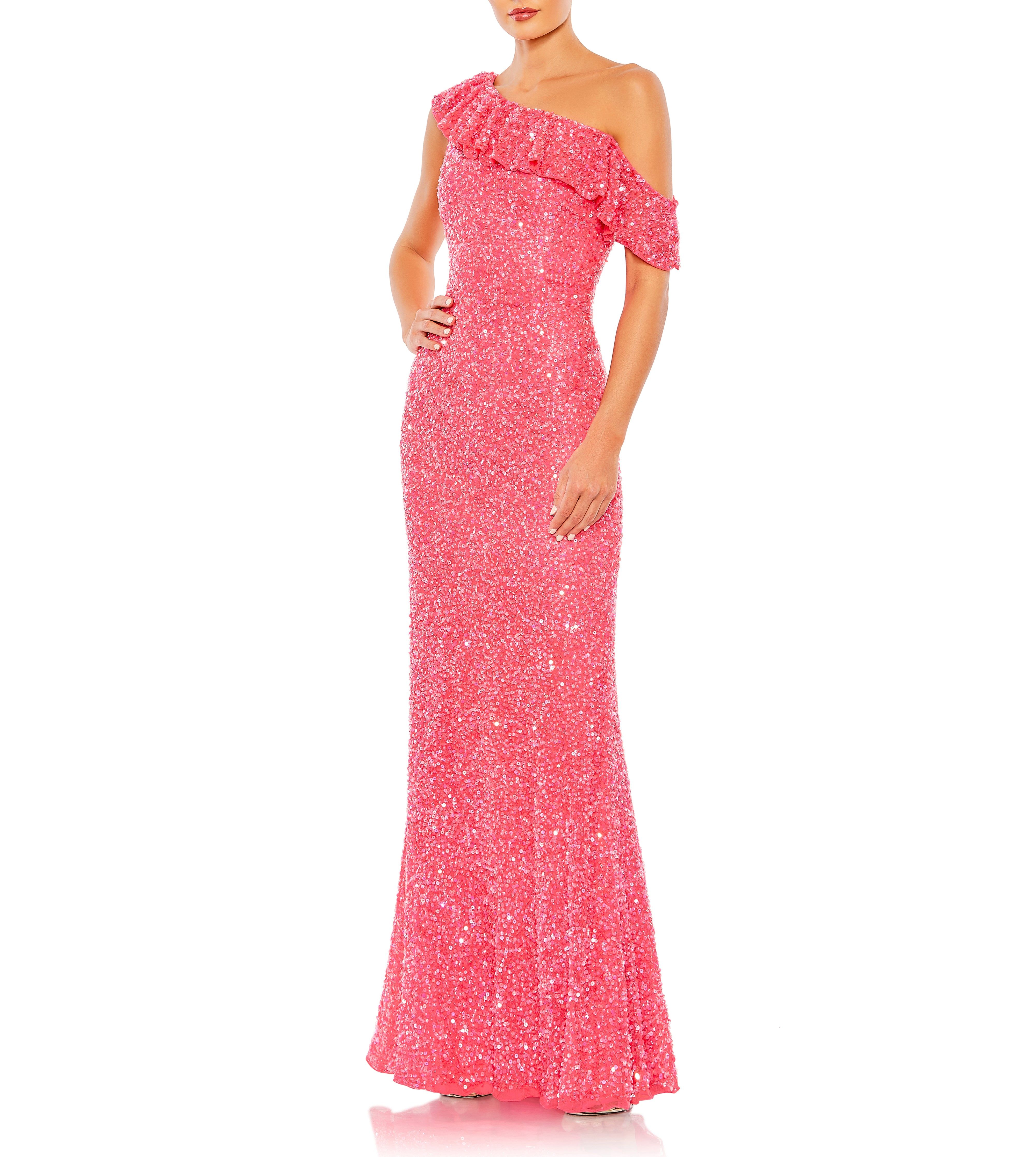 Sequined Drop Shoulder Trumpet Gown sold by Lord & Taylor product image thumbnail 10