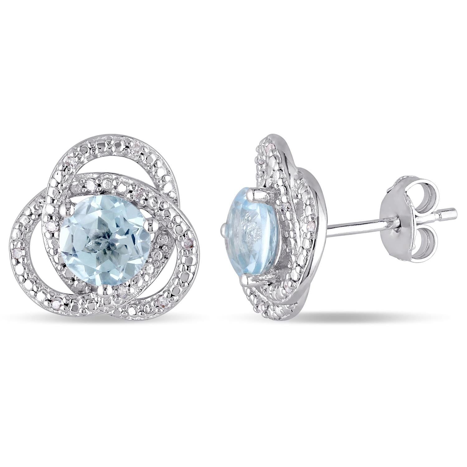 Blue Topaz and Diamond Earrings sold by Lord & Taylor product image thumbnail 4