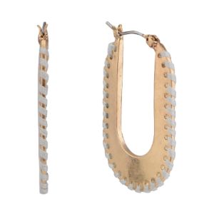 Oval Hoop Earrings with Thread Details sold by Lord & Taylor