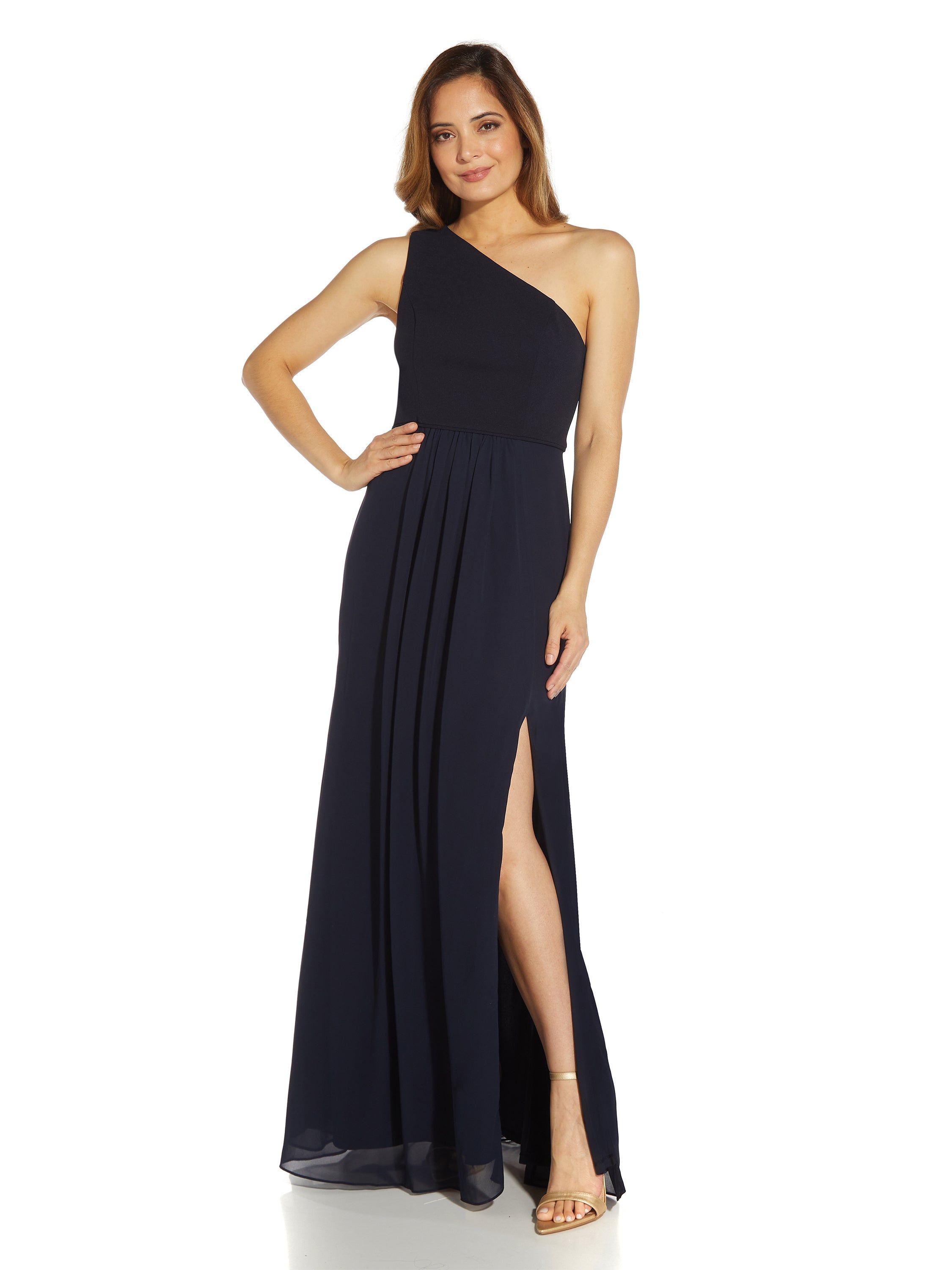 One Shoulder Chiffon Gown sold by Lord & Taylor product image thumbnail 4