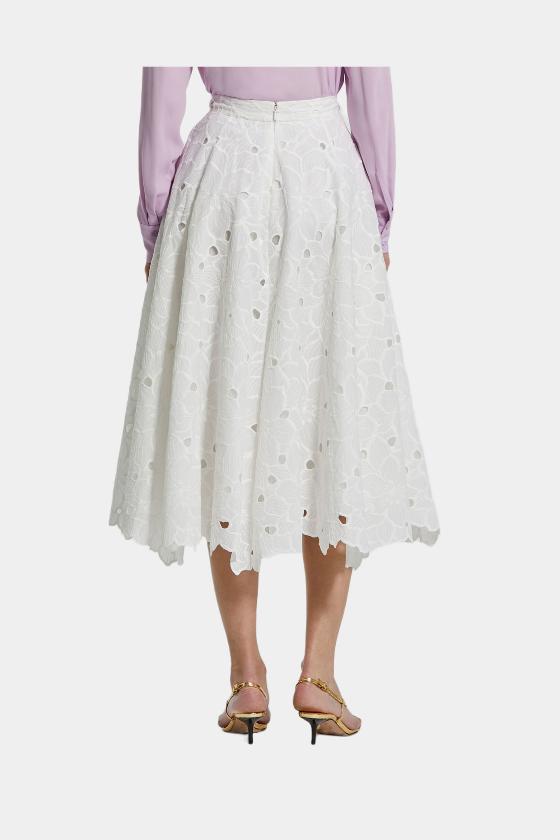 Embroidered Floral A Line Midi Skirt sold by Lord & Taylor